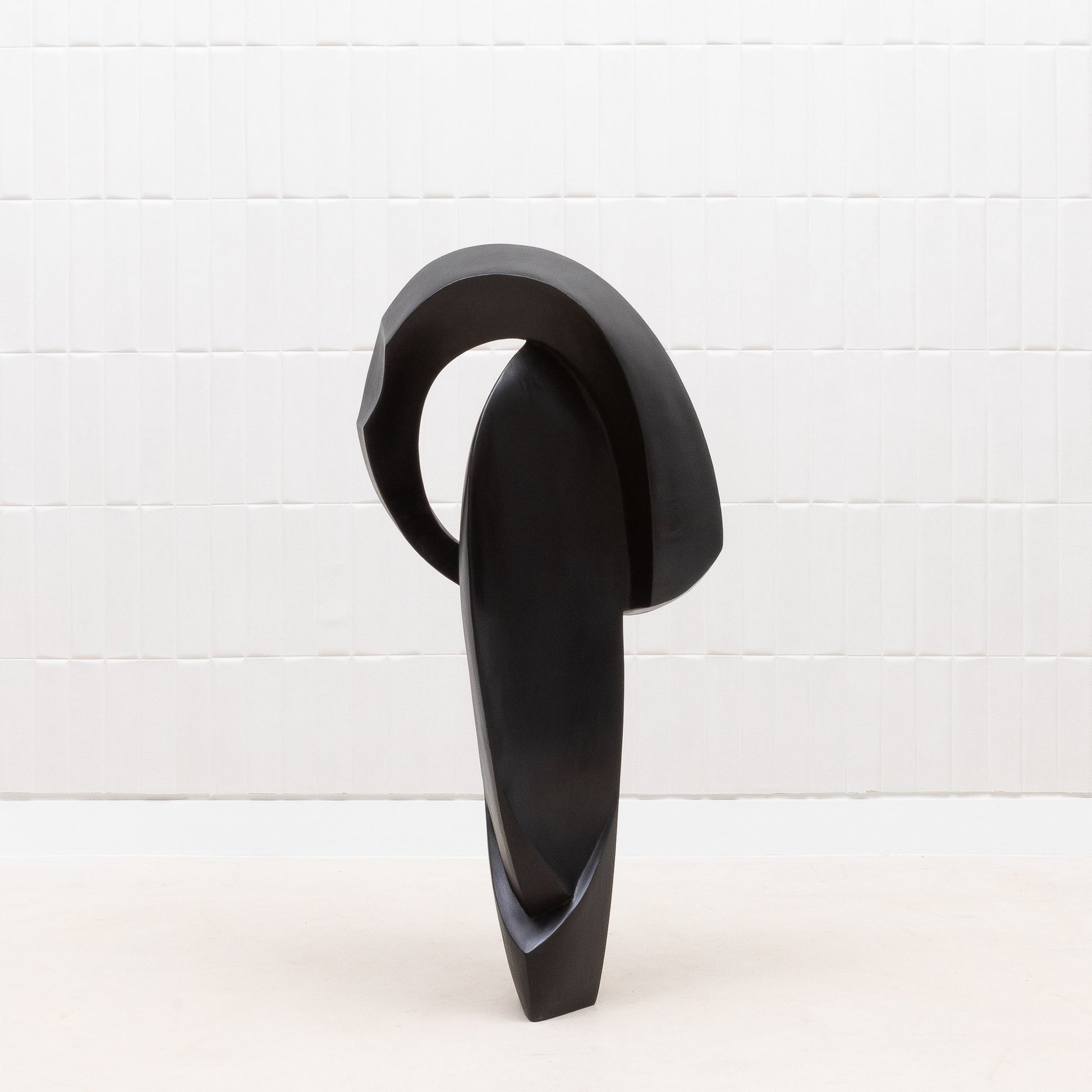 Modern Abstract Sculpture in Black Oak by Patrick Coard Paris