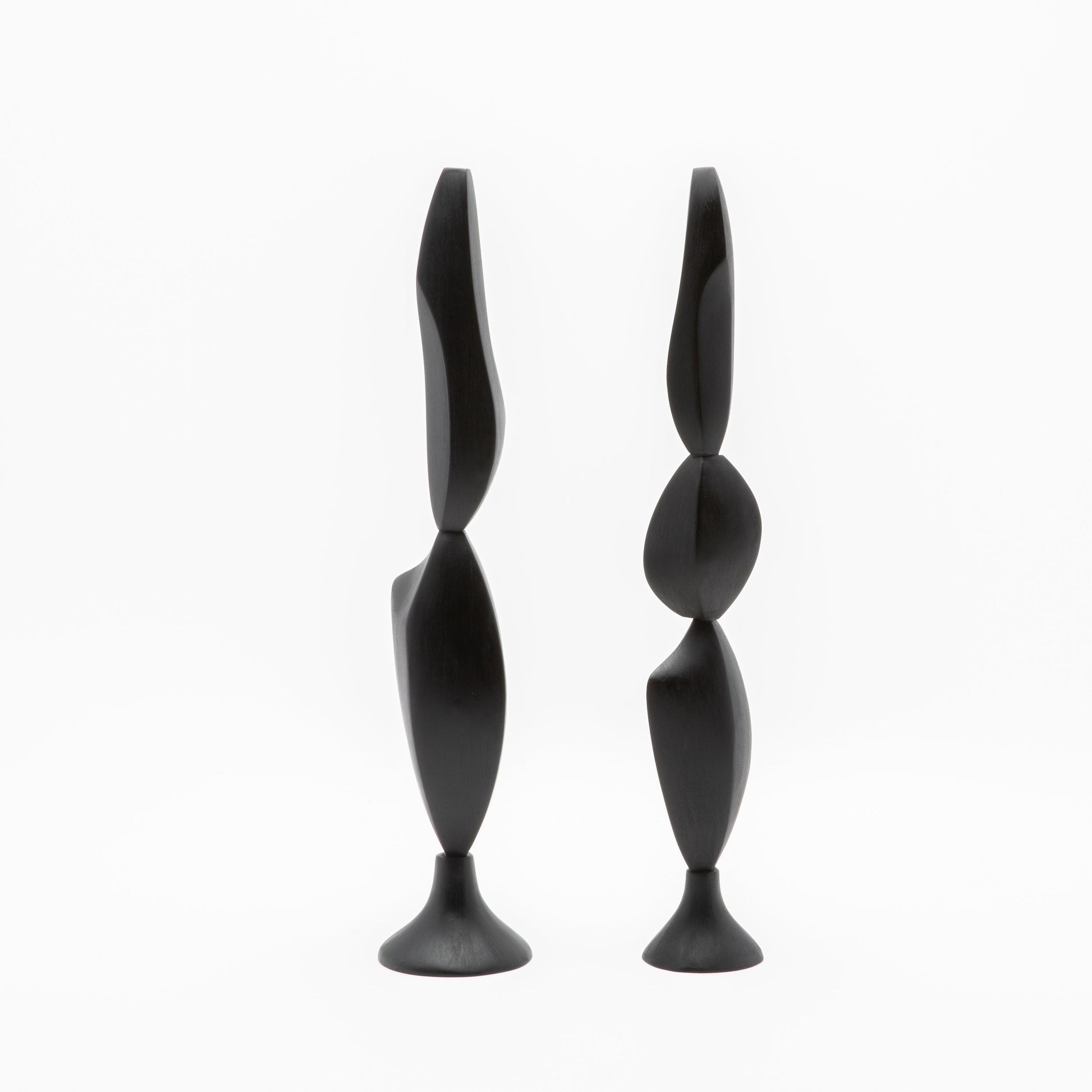 Modern Abstract Sculpture in Black Oak by Patrick Coard Paris