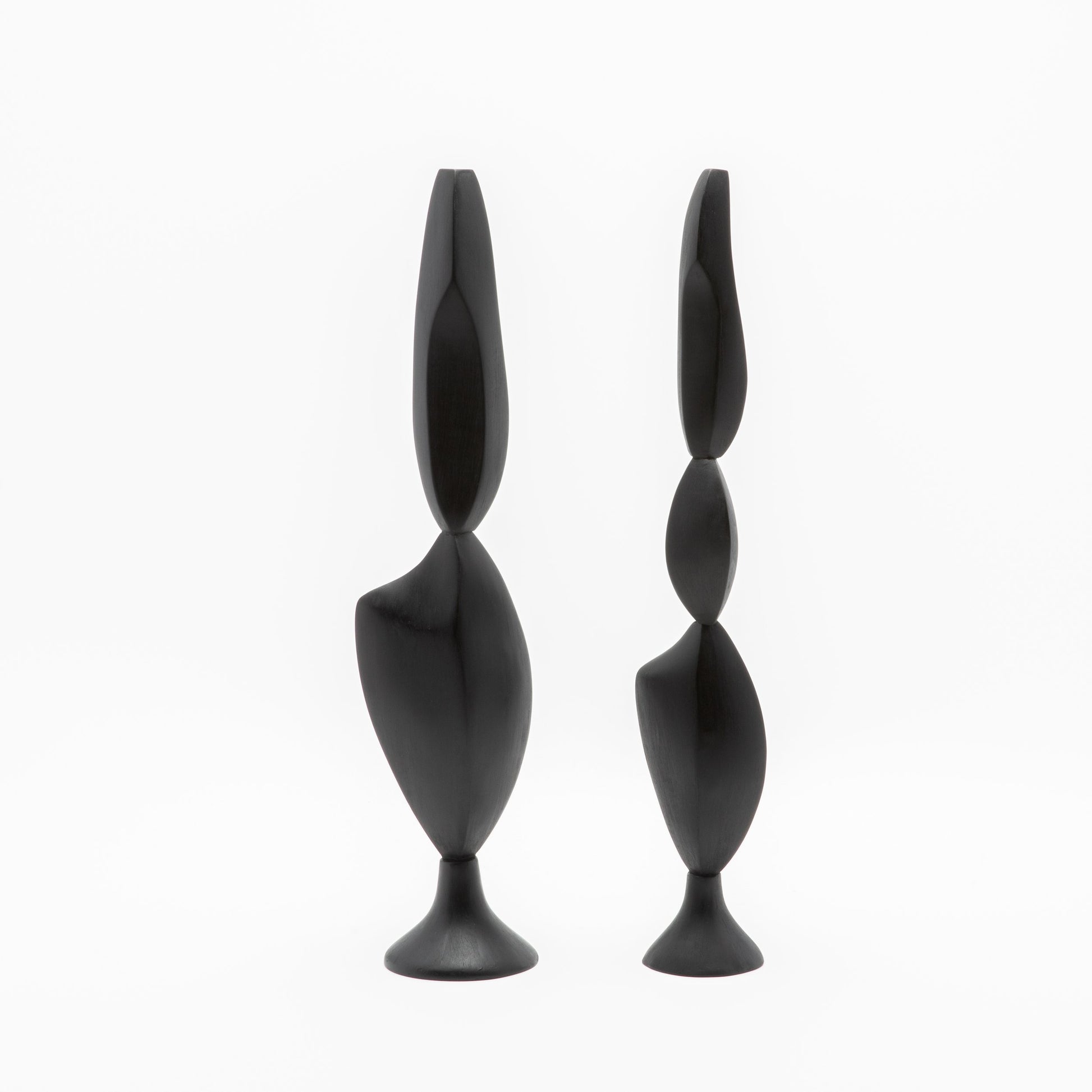 Modern Abstract Sculpture in Black Oak by Patrick Coard Paris