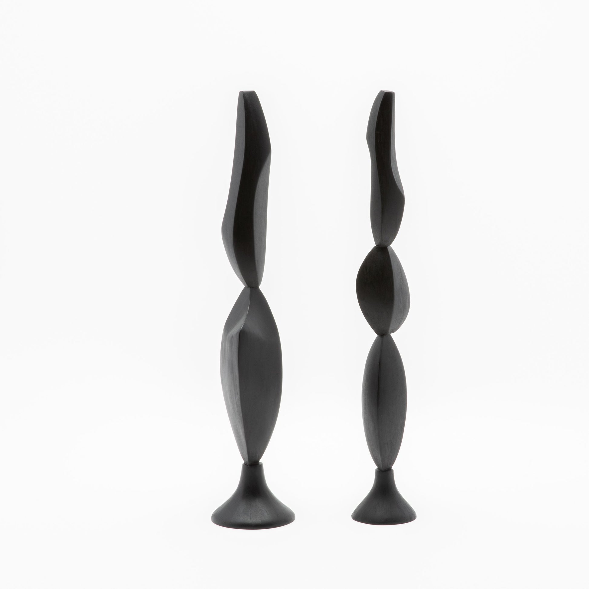 Modern Abstract Sculpture in Black Oak by Patrick Coard Paris