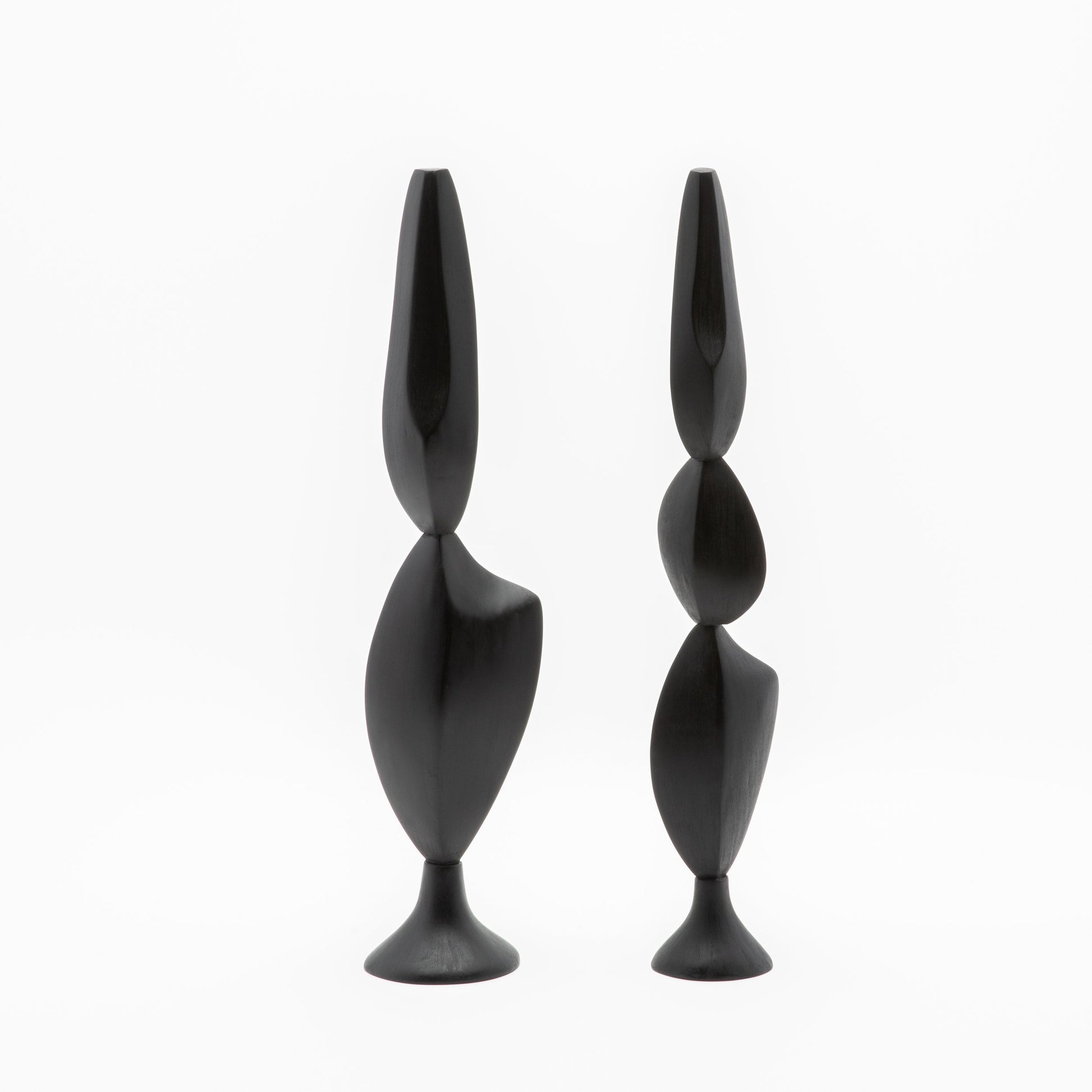 Modern Abstract Sculpture in Black Oak by Patrick Coard Paris