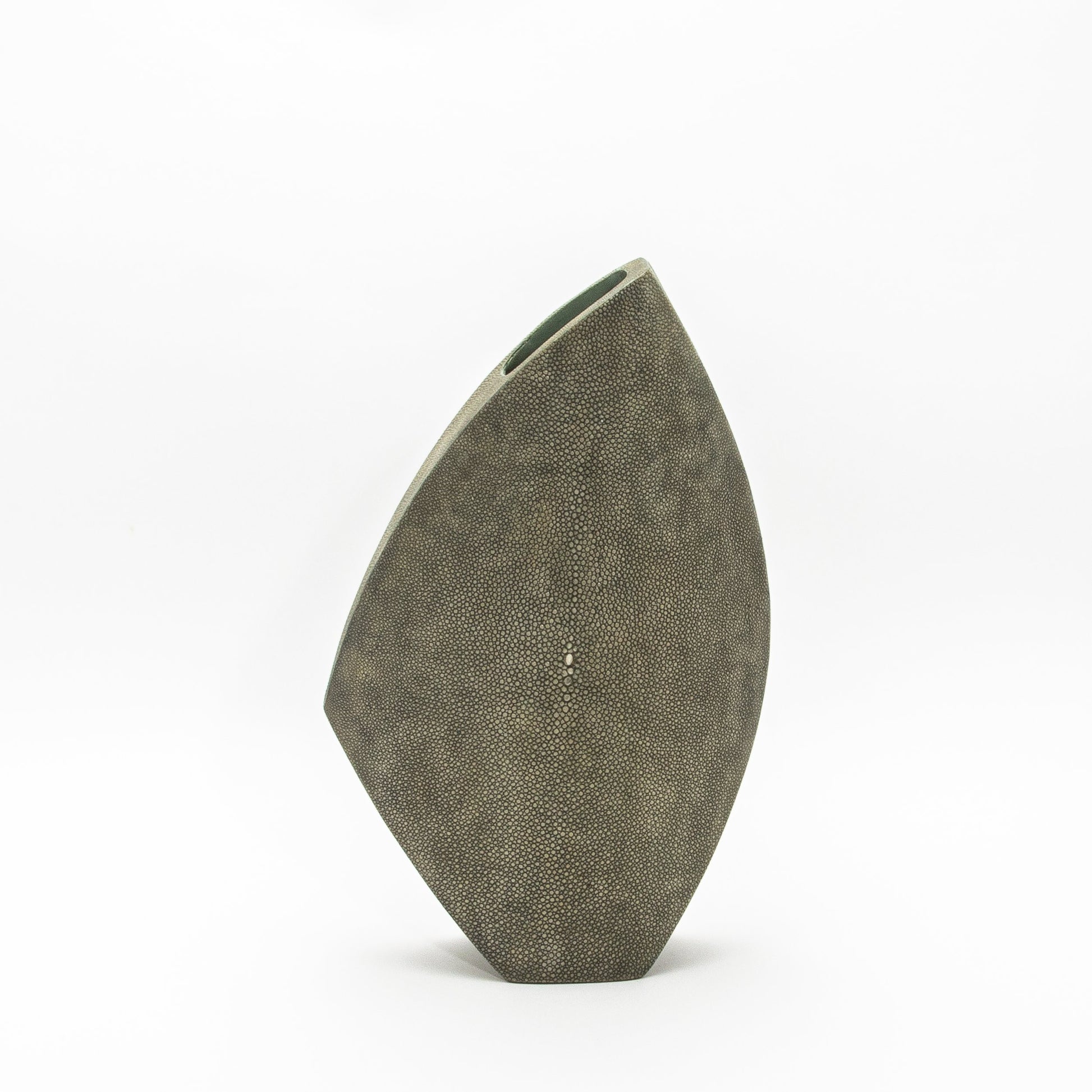 Side Cut Vase in Grey Shagreen by R&Y Augousti