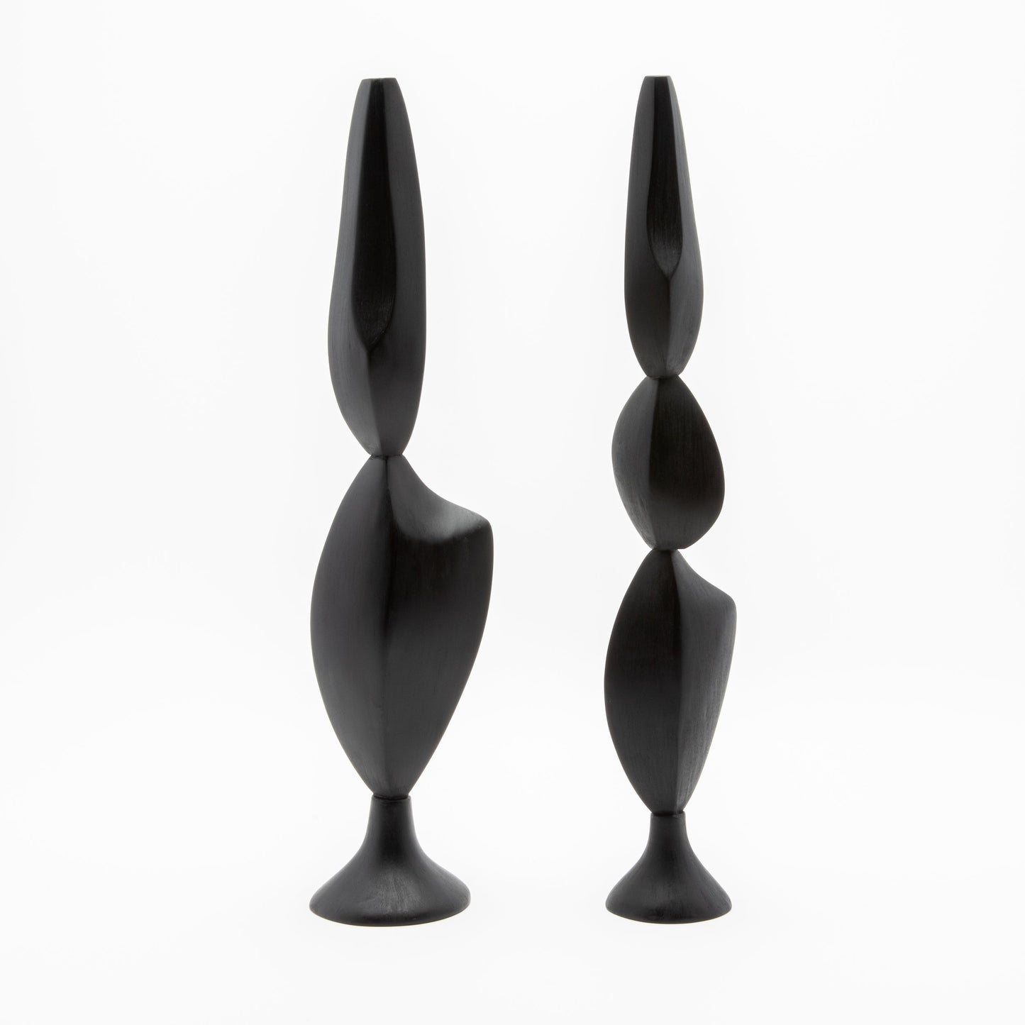 Modern Abstract Sculpture in Black Oak by Patrick Coard Paris