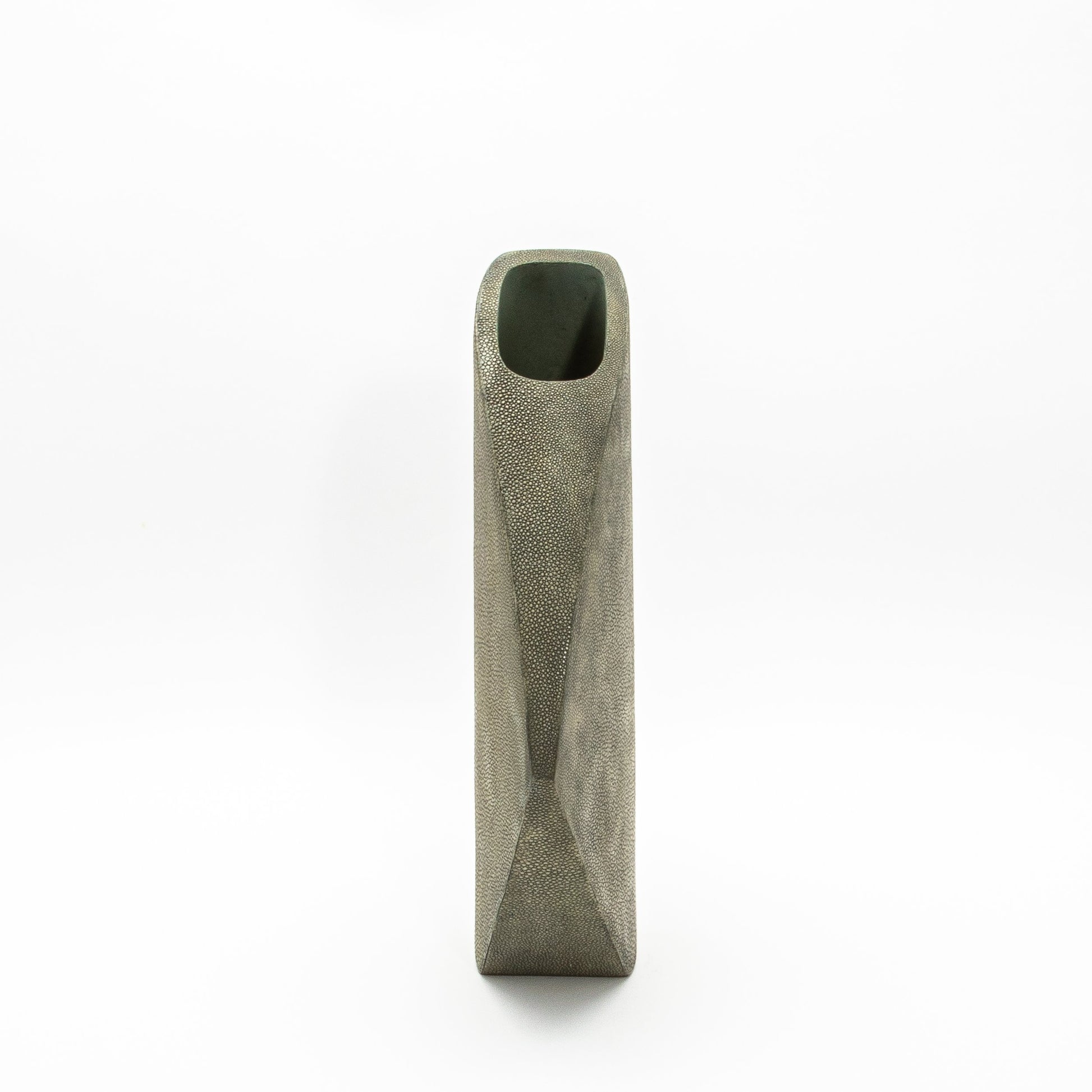 Side Cut Vase in Grey Shagreen by R&Y Augousti