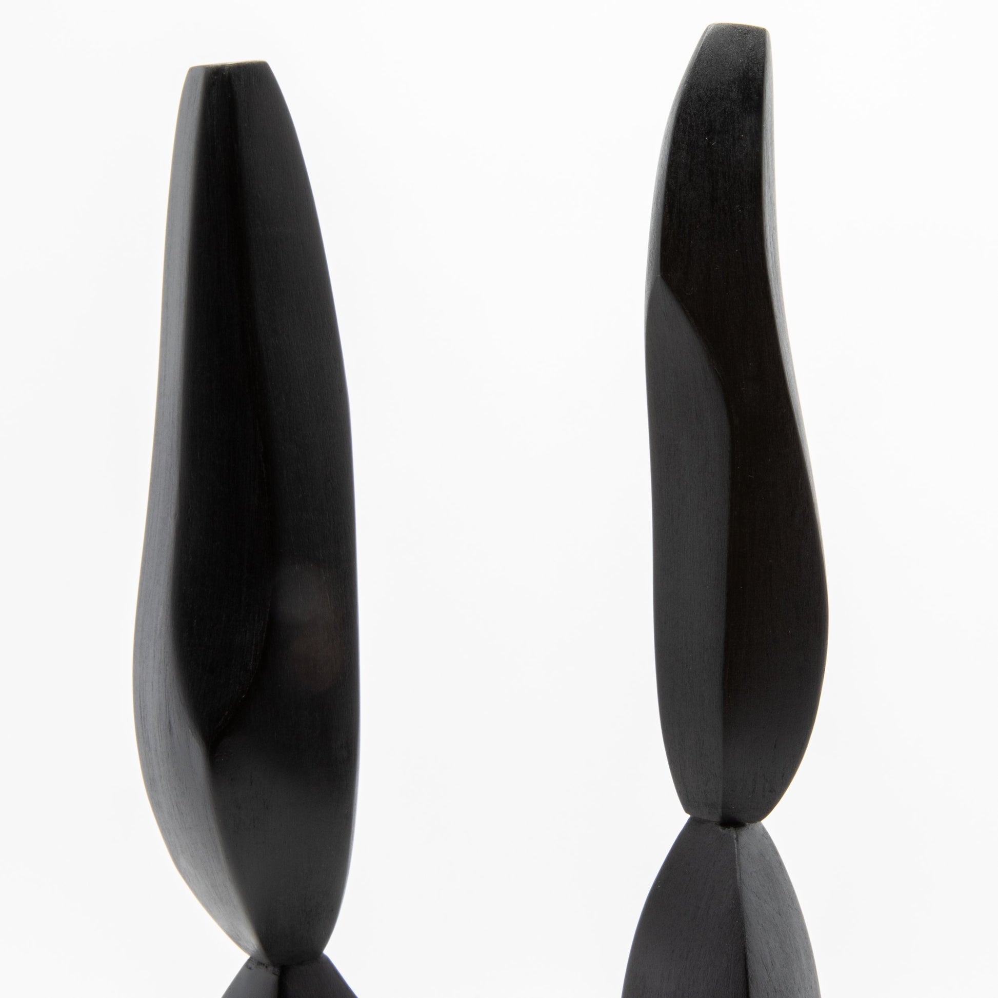 Modern Abstract Sculpture in Black Oak by Patrick Coard Paris