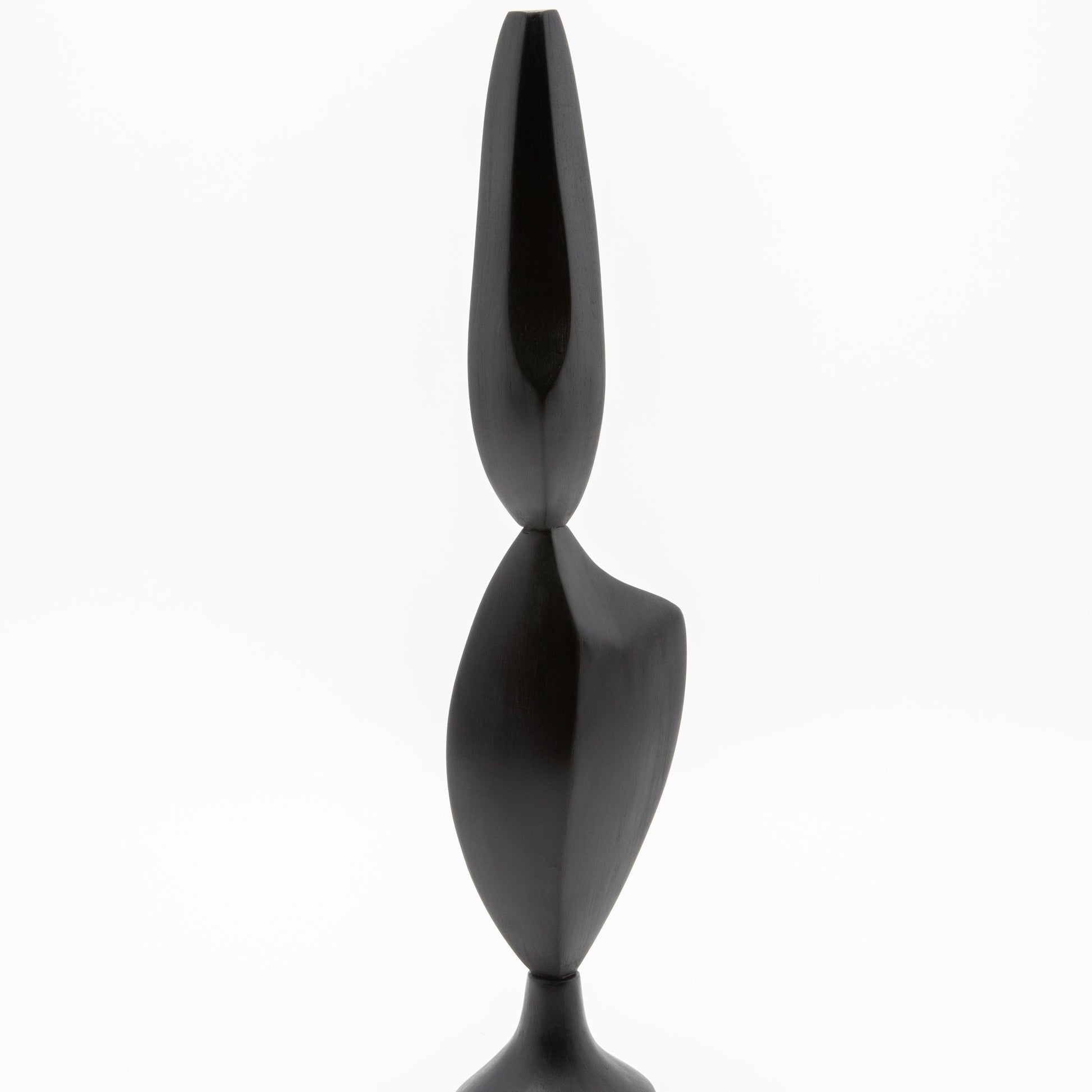Modern Abstract Sculpture in Black Oak by Patrick Coard Paris