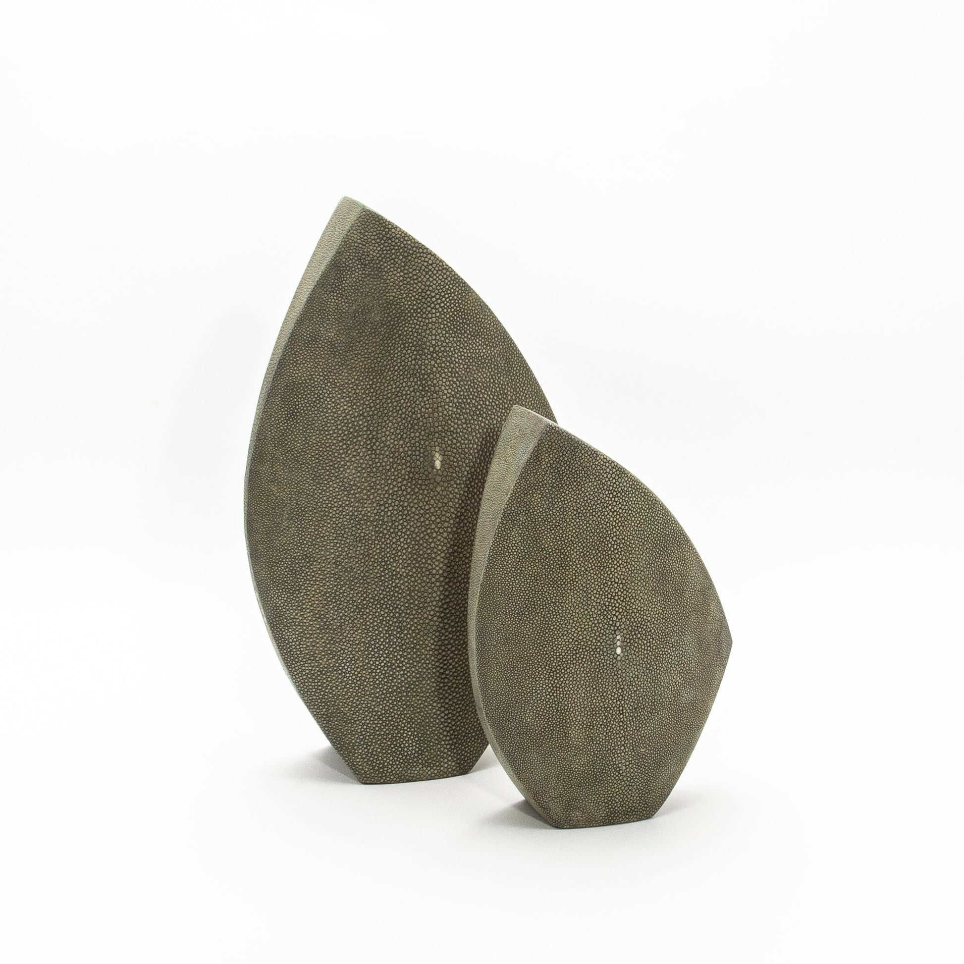 Side Cut Vase in Grey Shagreen by R&Y Augousti