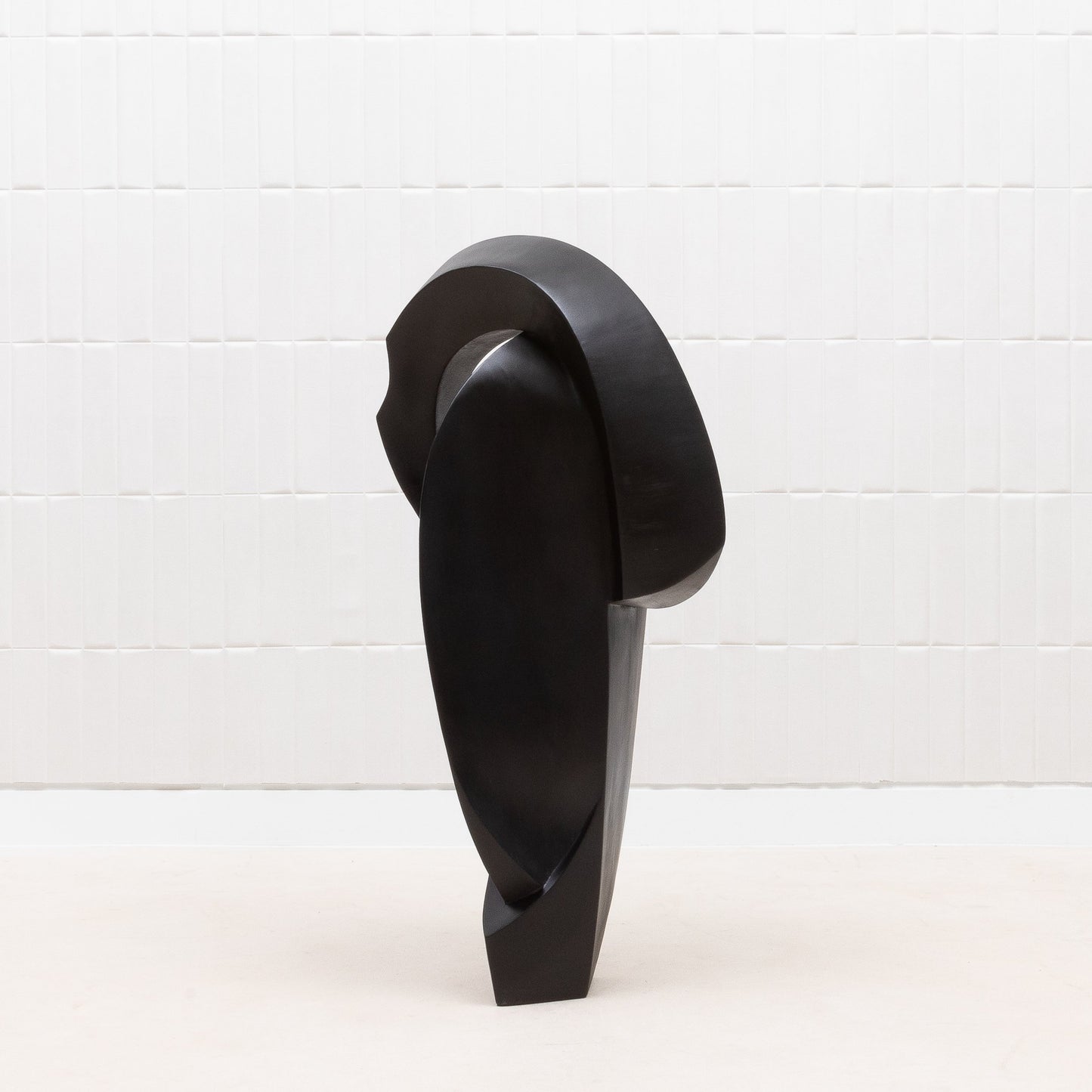 Modern Abstract Sculpture in Black Oak by Patrick Coard Paris