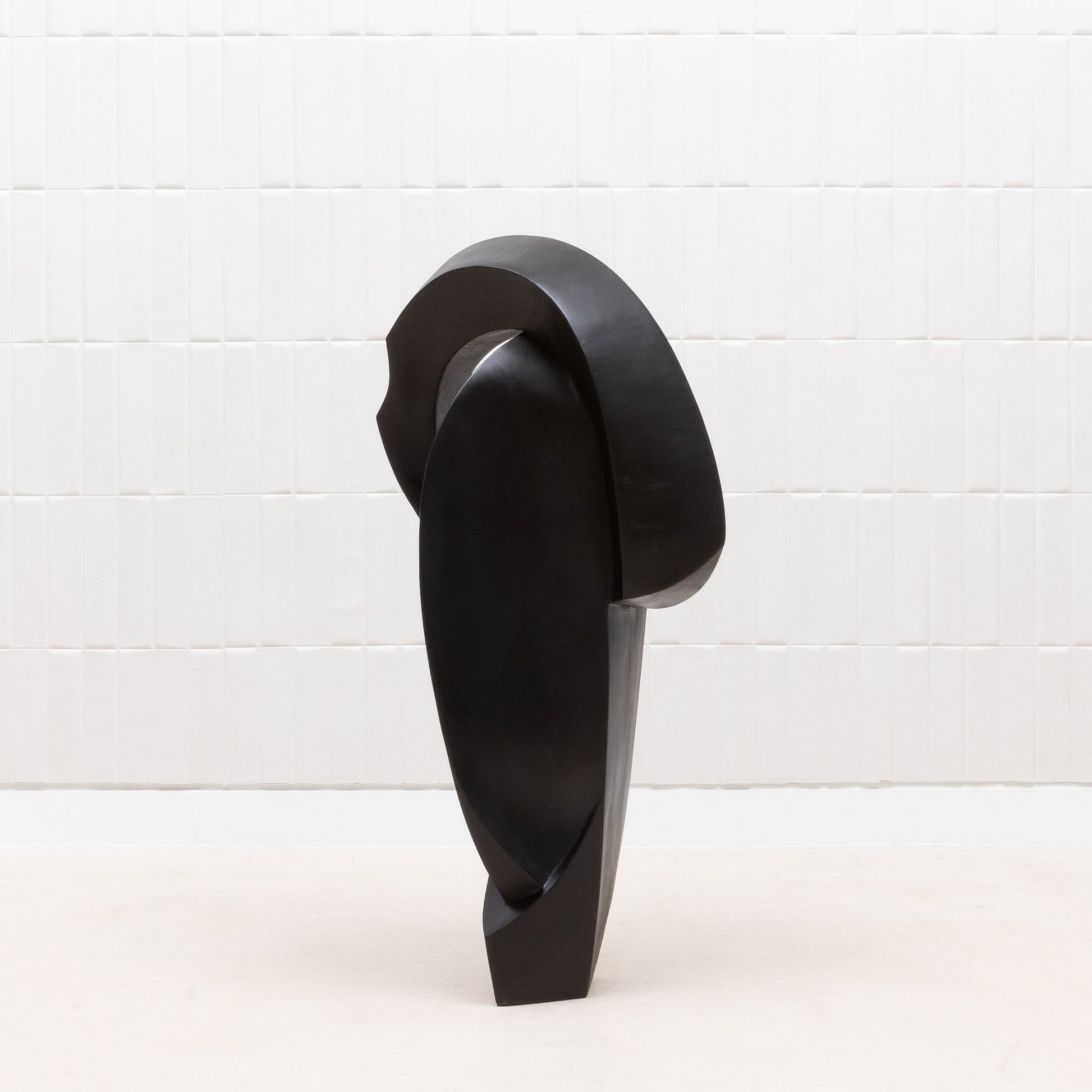 Modern Abstract Sculpture in Black Oak by Patrick Coard Paris