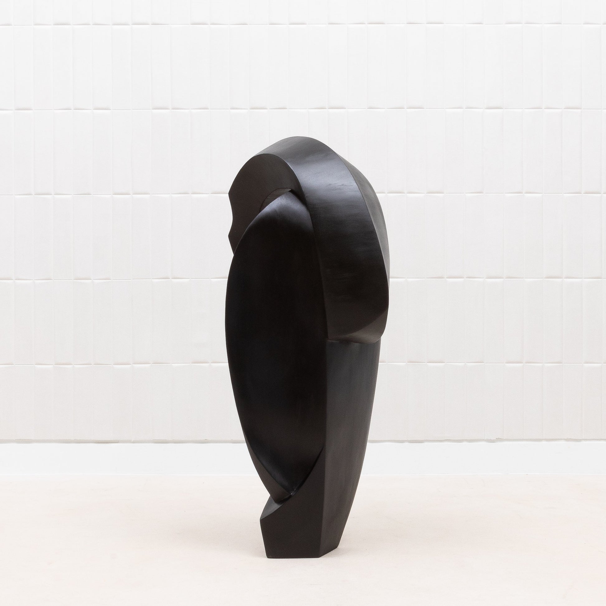 Modern Abstract Sculpture in Black Oak by Patrick Coard Paris