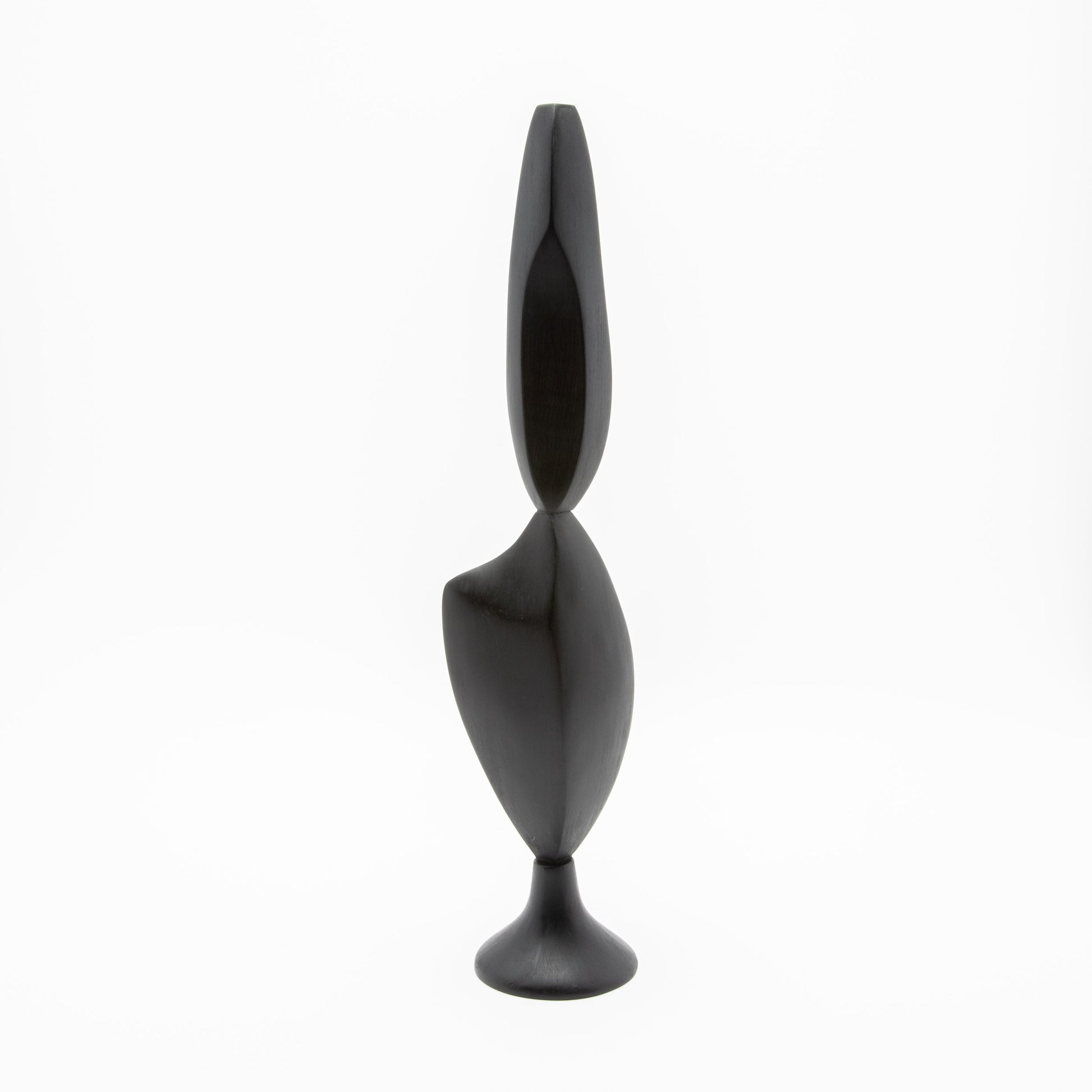 Modern Abstract Sculpture in Black Oak by Patrick Coard Paris