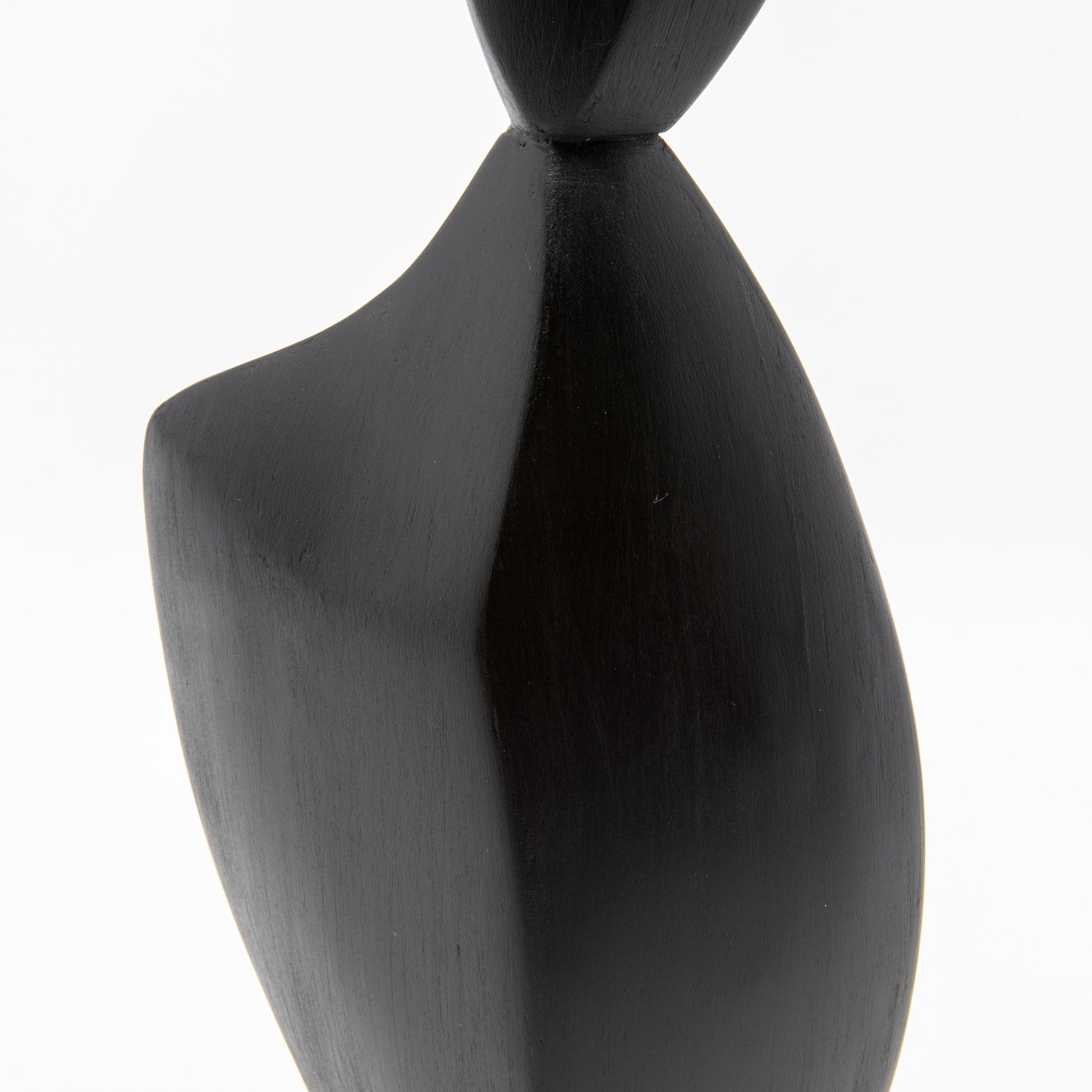 Modern Abstract Sculpture in Black Oak by Patrick Coard Paris
