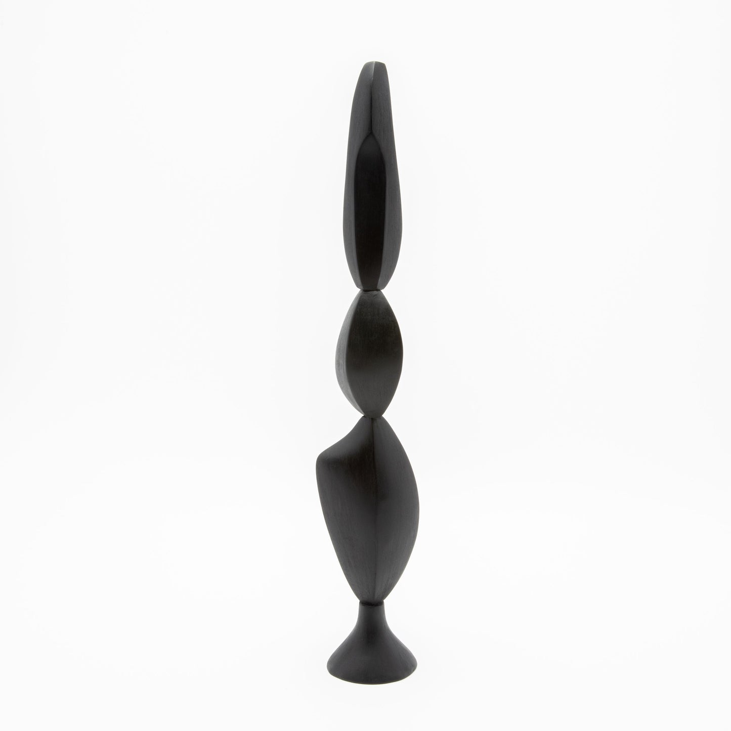 Modern Abstract Sculpture in Black Oak by Patrick Coard Paris