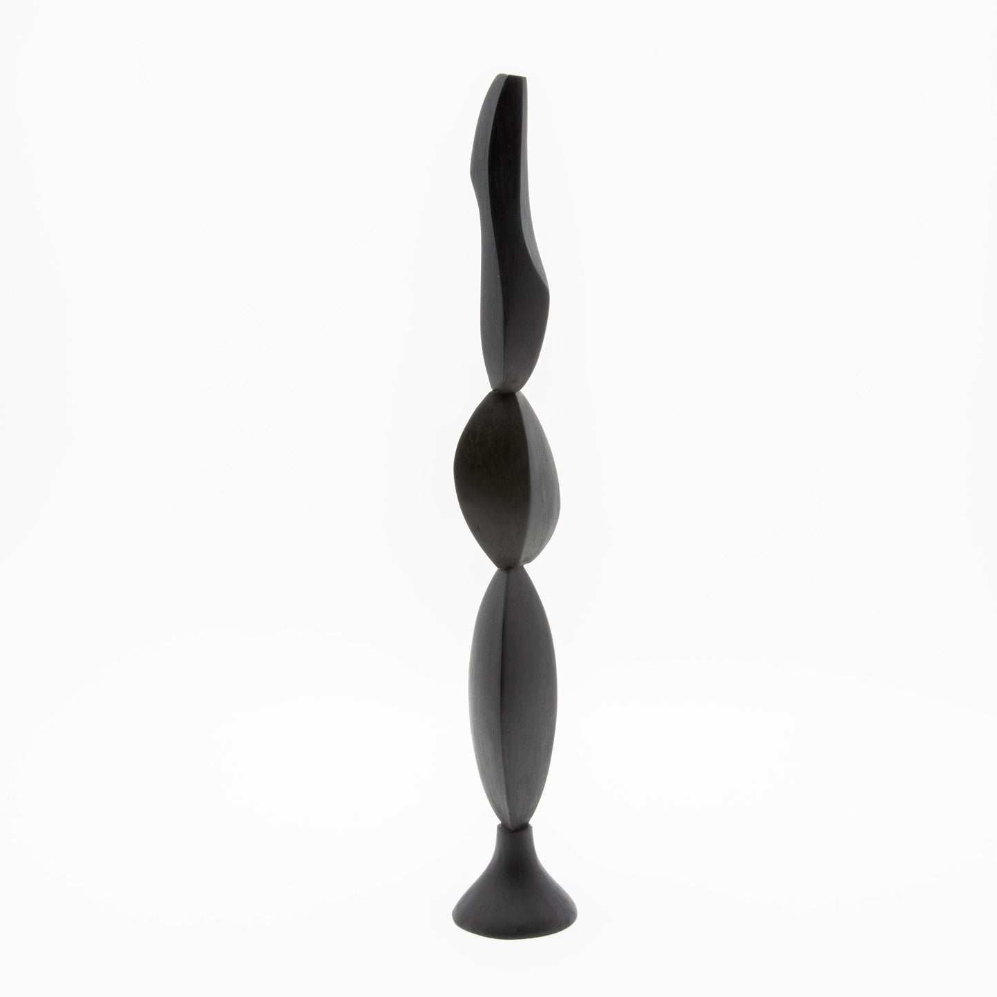 Modern Abstract Sculpture in Black Oak by Patrick Coard Paris