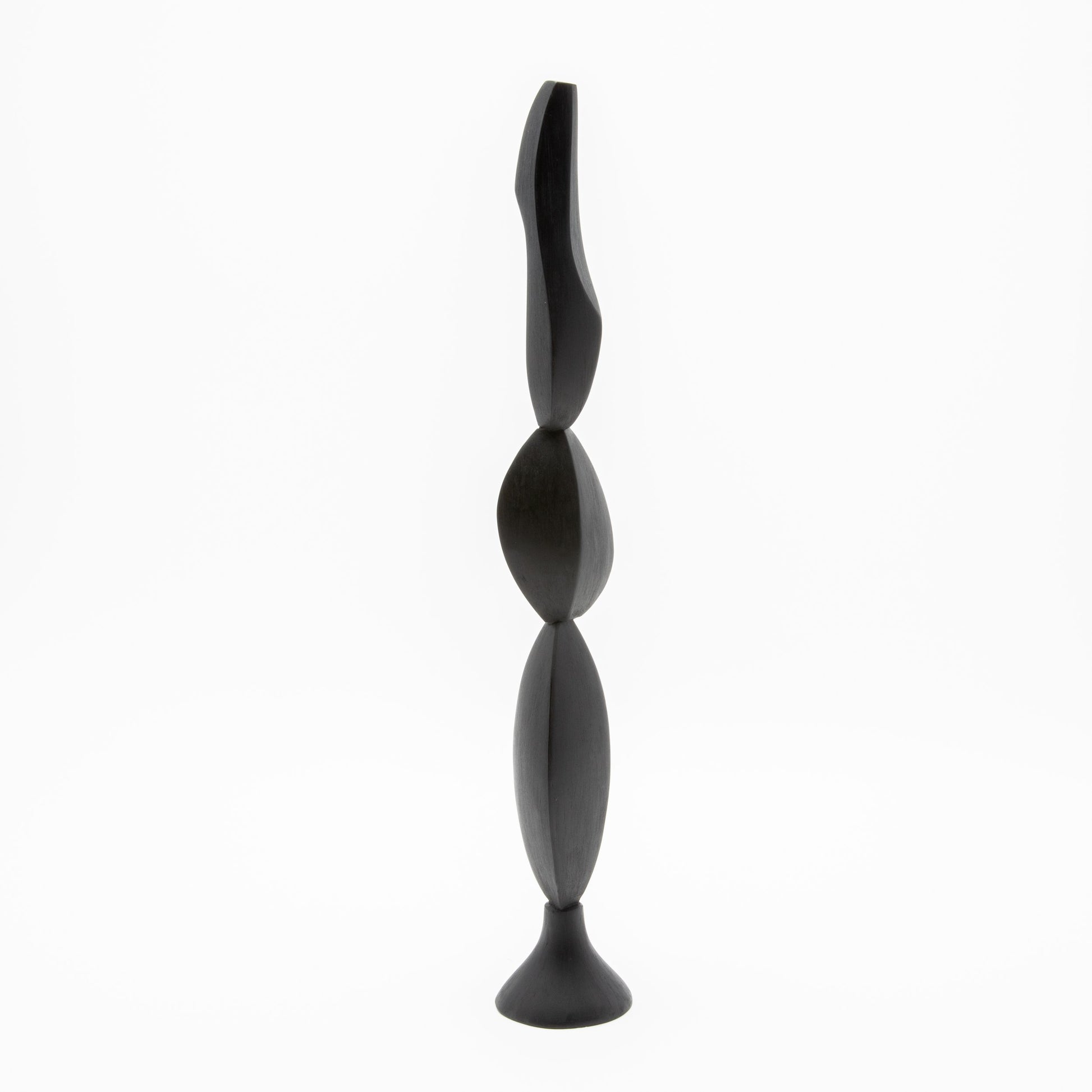 Modern Abstract Sculpture in Black Oak by Patrick Coard Paris