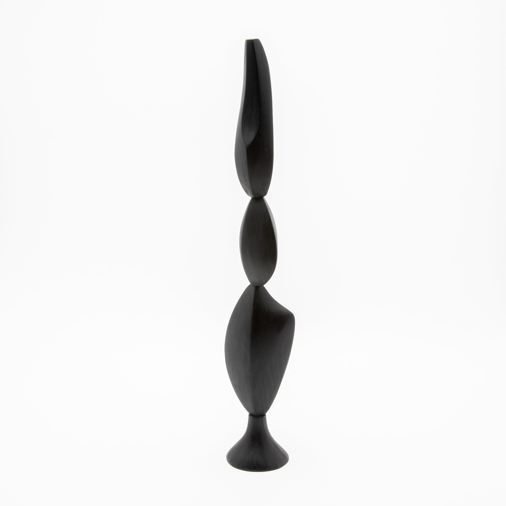 Modern Abstract Sculpture in Black Oak by Patrick Coard Paris