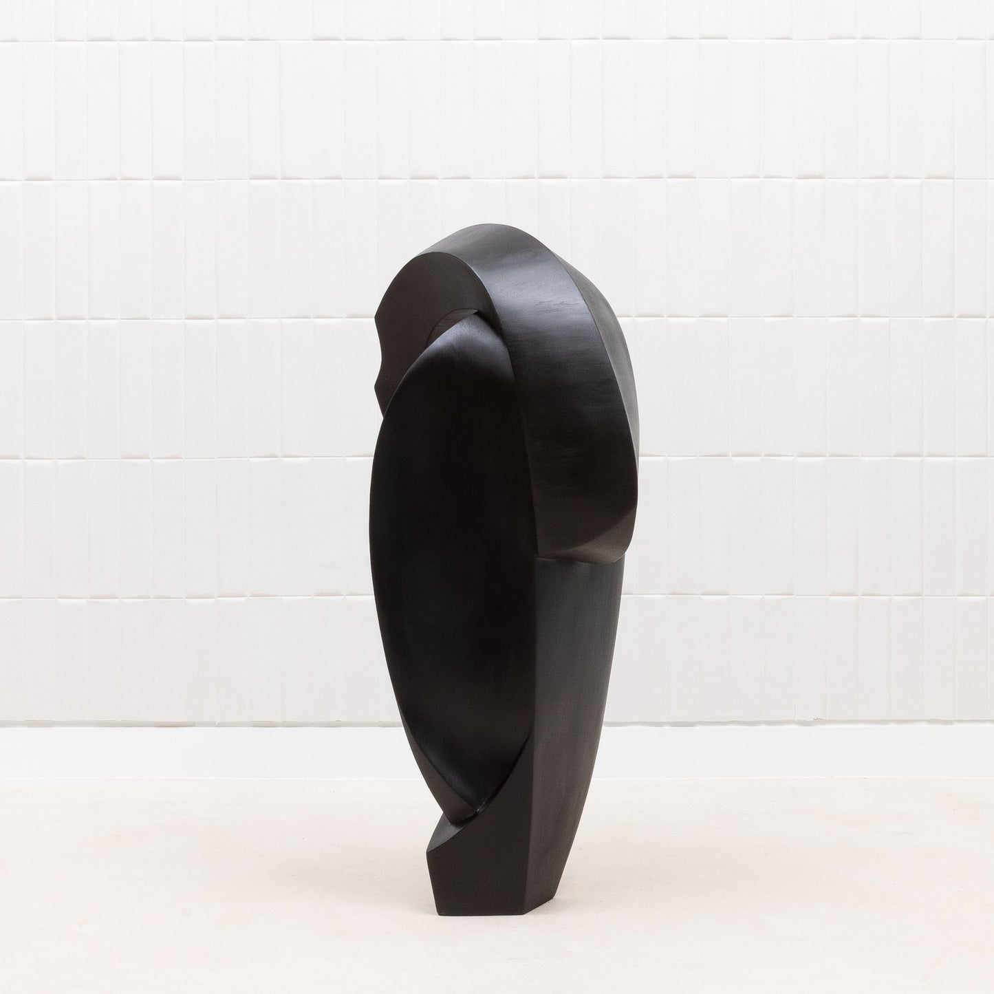 Modern Abstract Sculpture in Black Oak by Patrick Coard Paris