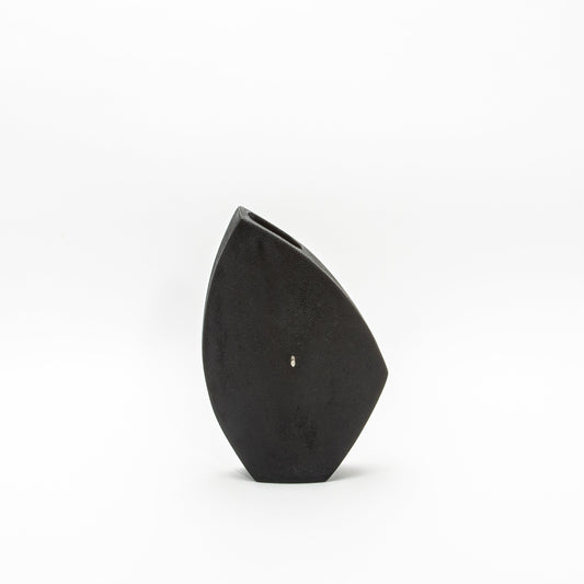 Side Cut Vase in Black Shagreen by R&Y Augousti