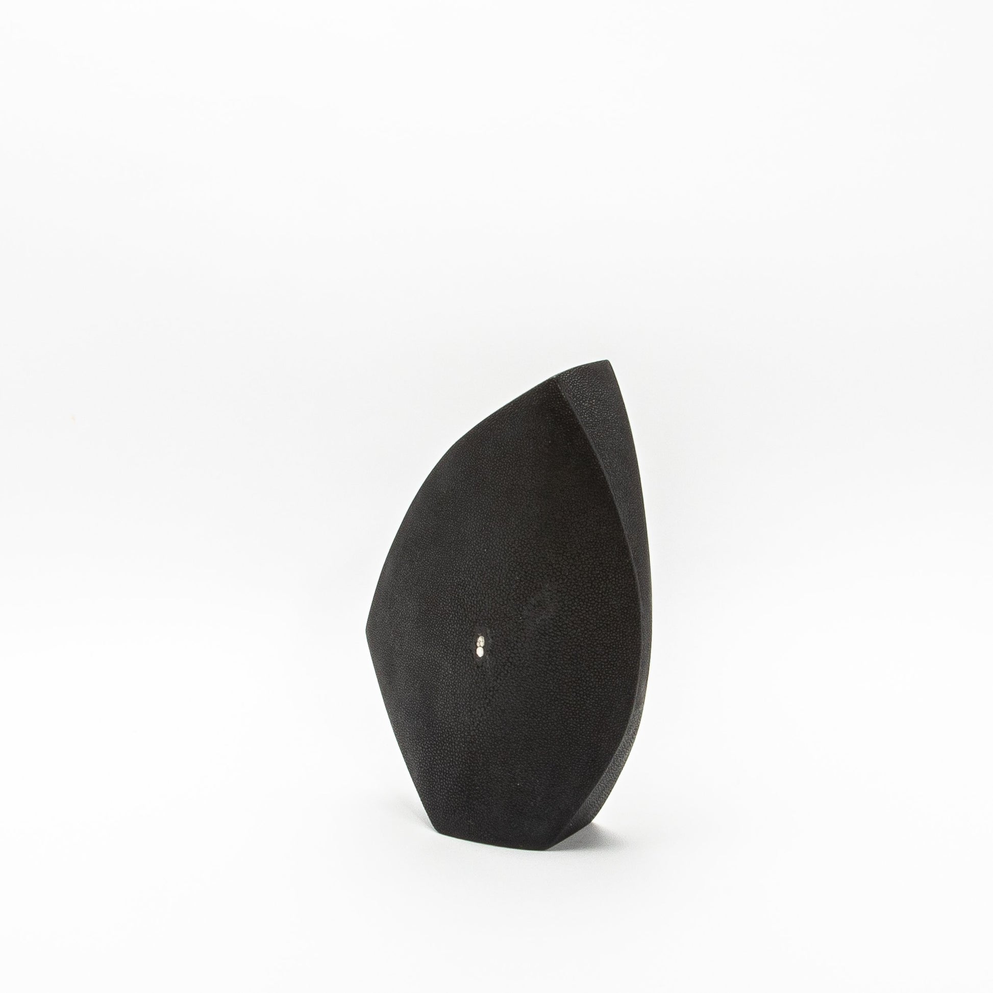 Side Cut Vase in Black Shagreen by R&Y Augousti