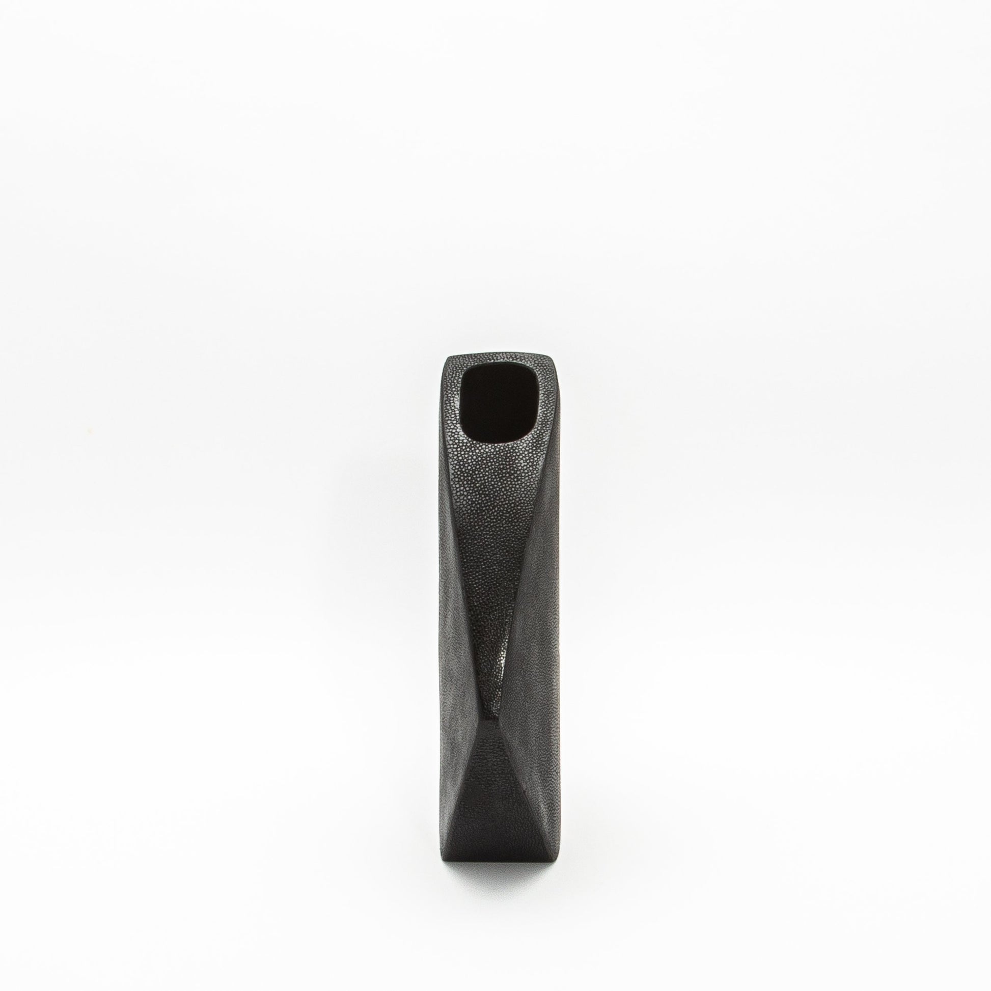 Side Cut Vase in Black Shagreen by R&Y Augousti