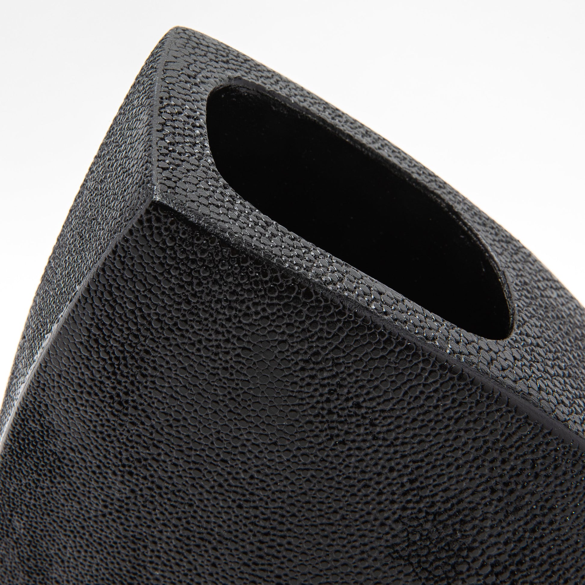 Side Cut Vase in Black Shagreen by R&Y Augousti
