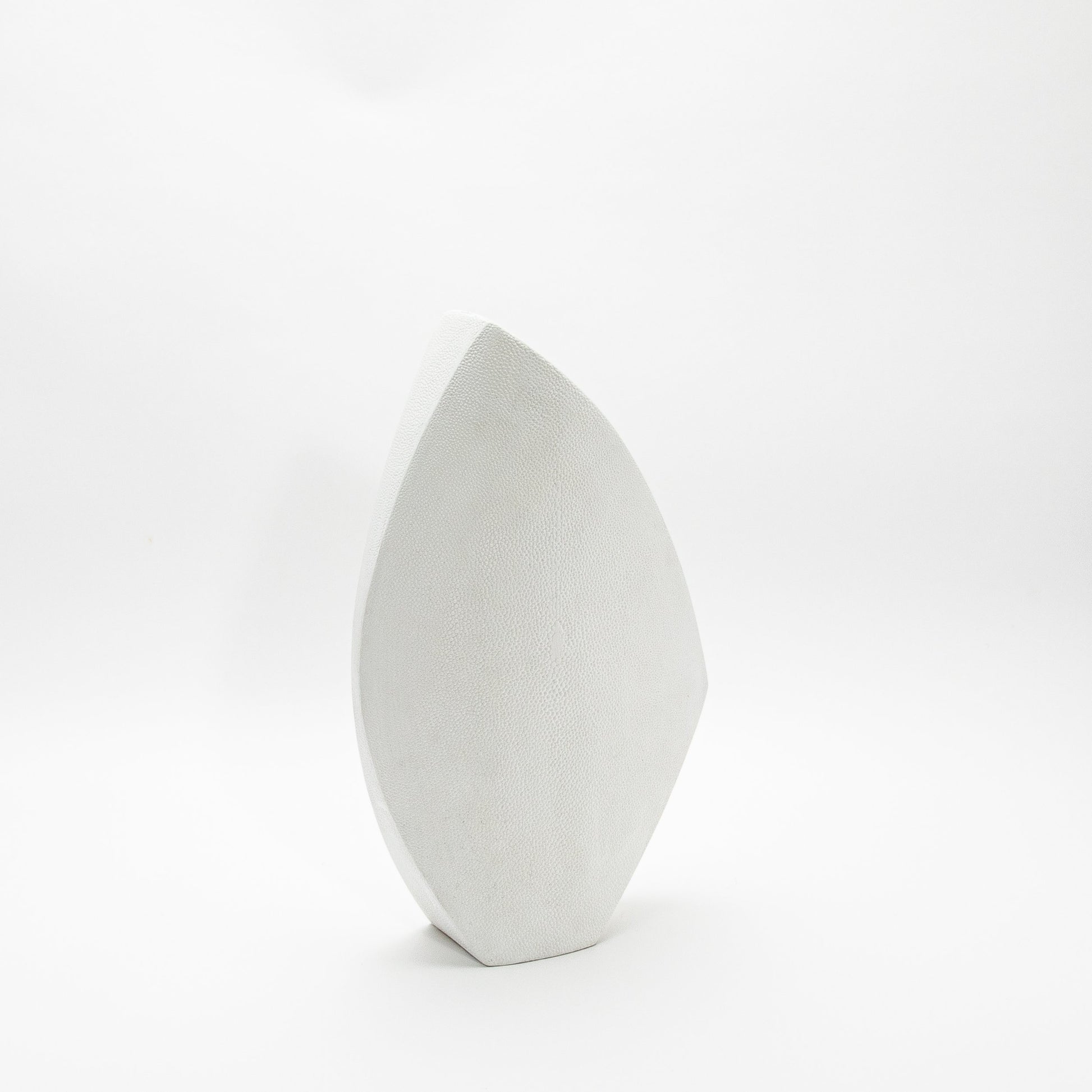 Side Cut Vase in White Shagreen by R&Y Augousti