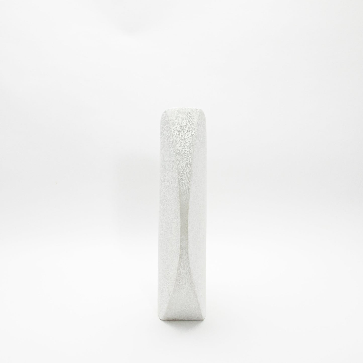 Side Cut Vase in White Shagreen by R&Y Augousti