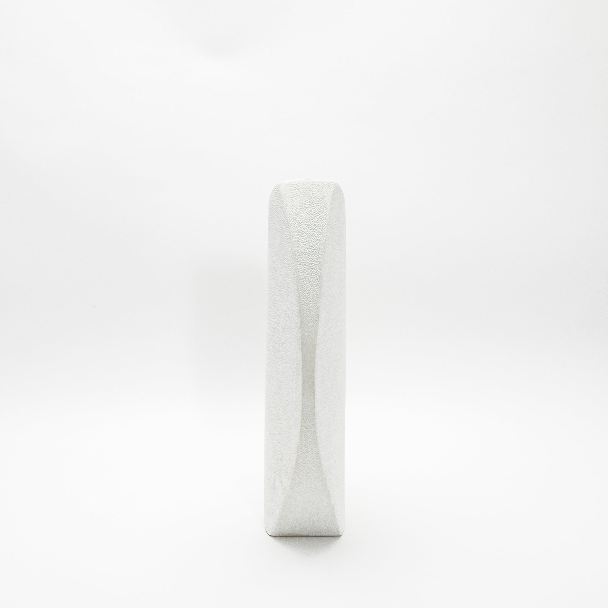Side Cut Vase in White Shagreen by R&Y Augousti