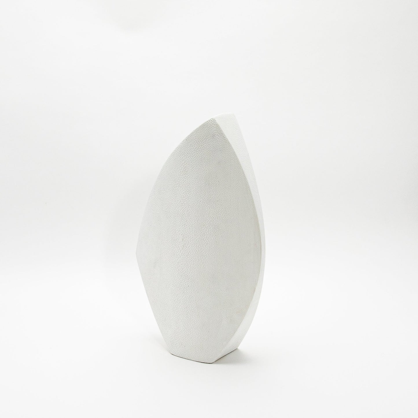 Side Cut Vase in White Shagreen by R&Y Augousti