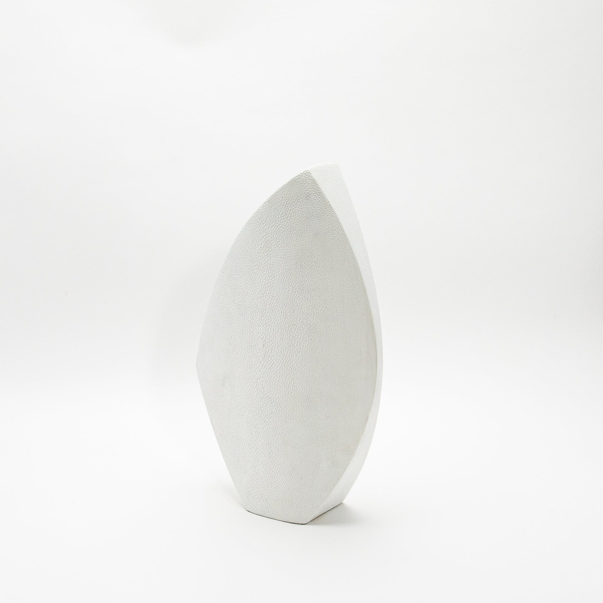 Side Cut Vase in White Shagreen by R&Y Augousti