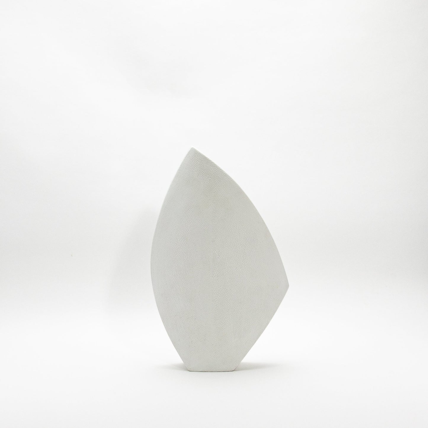 Side Cut Vase in White Shagreen by R&Y Augousti