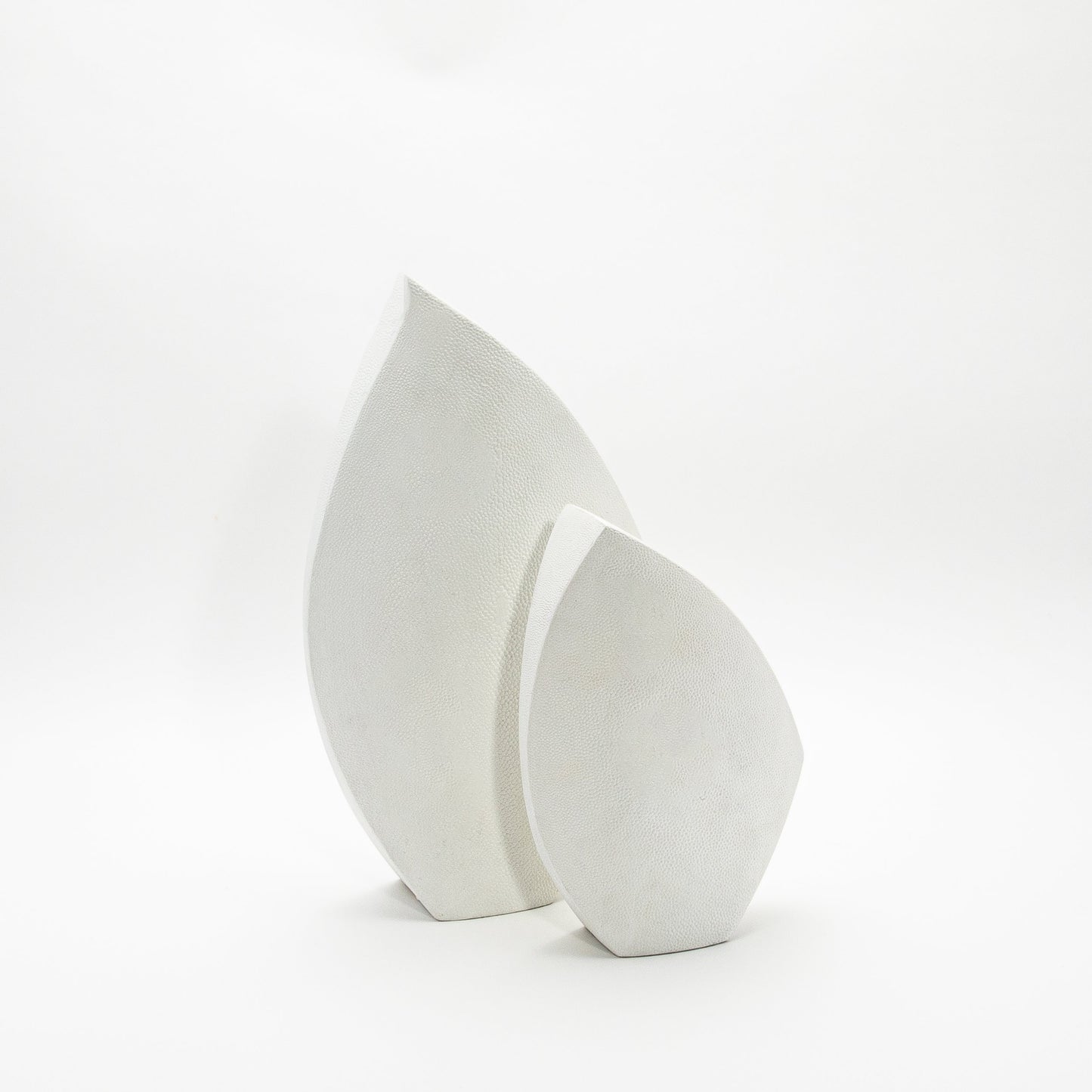 Side Cut Vase in White Shagreen by R&Y Augousti