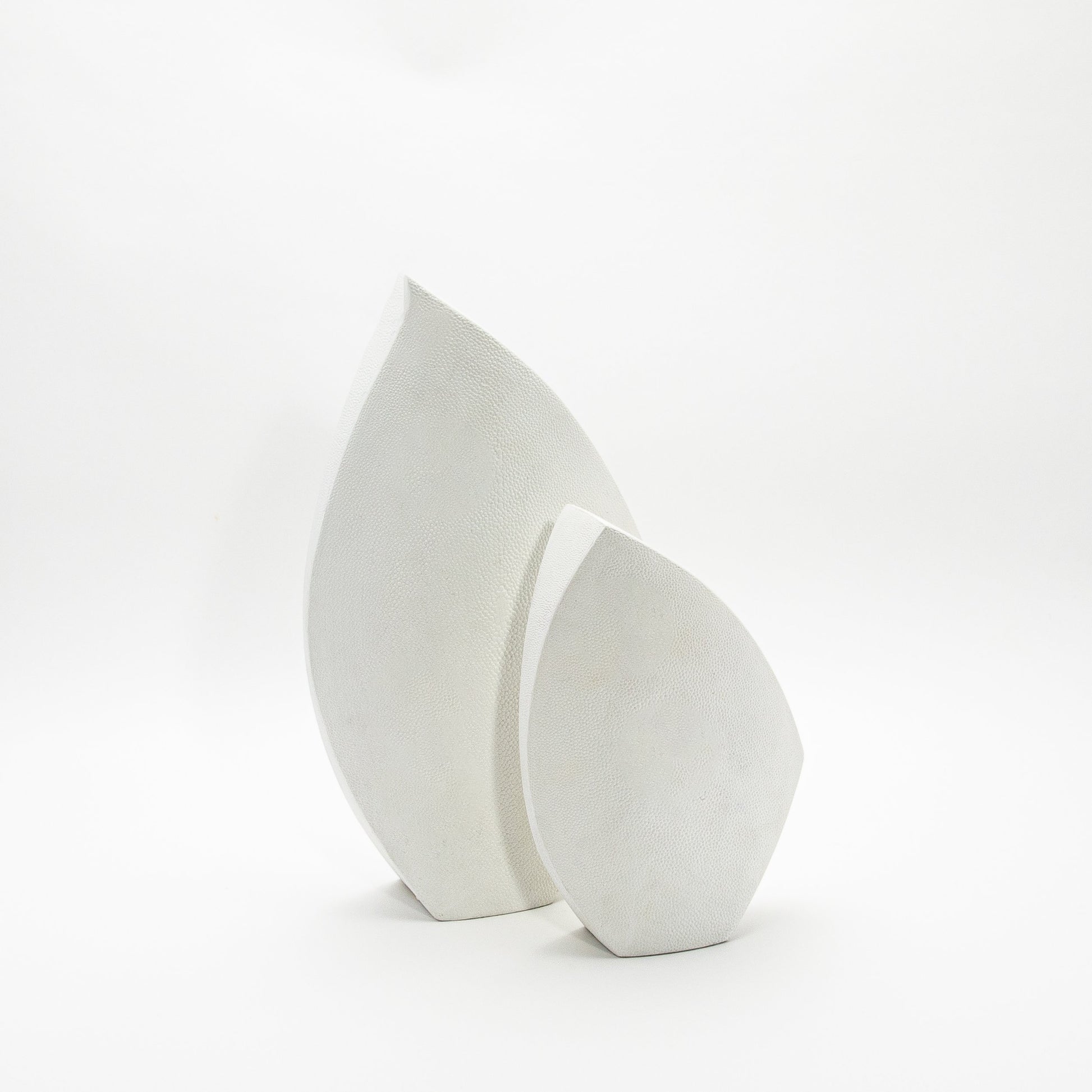 Side Cut Vase in White Shagreen by R&Y Augousti