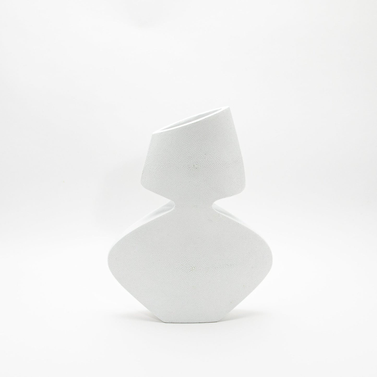 Sculptural Vase in White Shagreen by R&Y Augousti