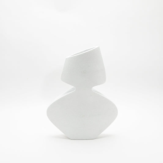 Sculptural Vase in White Shagreen by R&Y Augousti