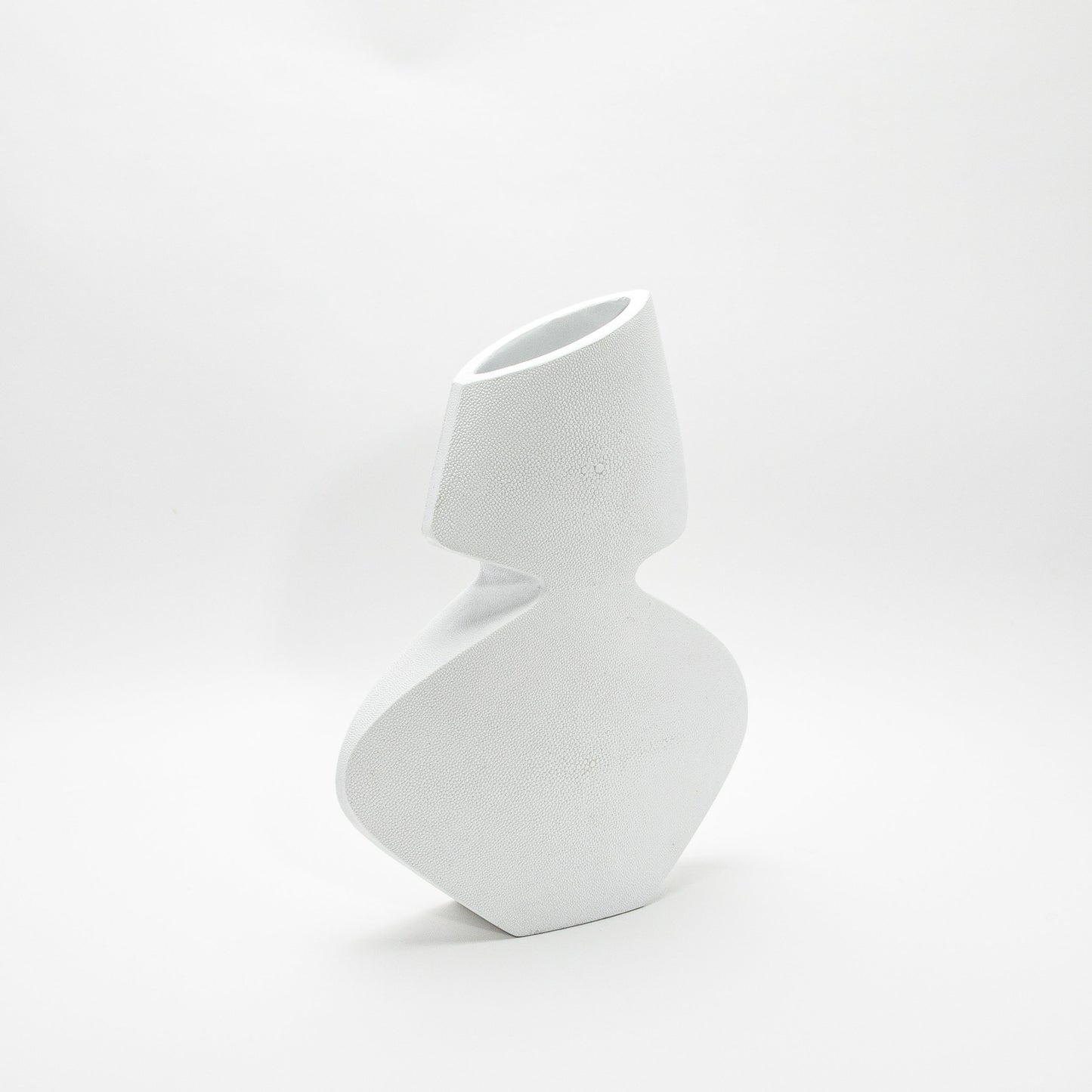 Sculptural Vase in White Shagreen by R&Y Augousti