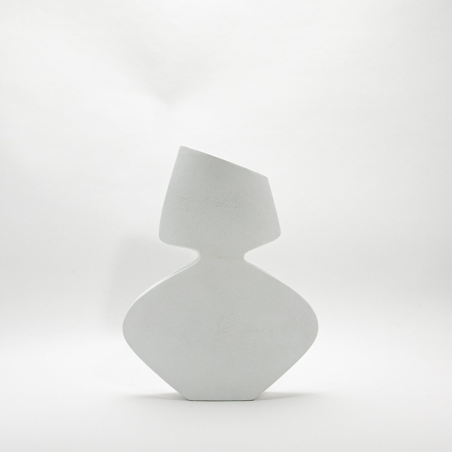 Sculptural Vase in White Shagreen by R&Y Augousti
