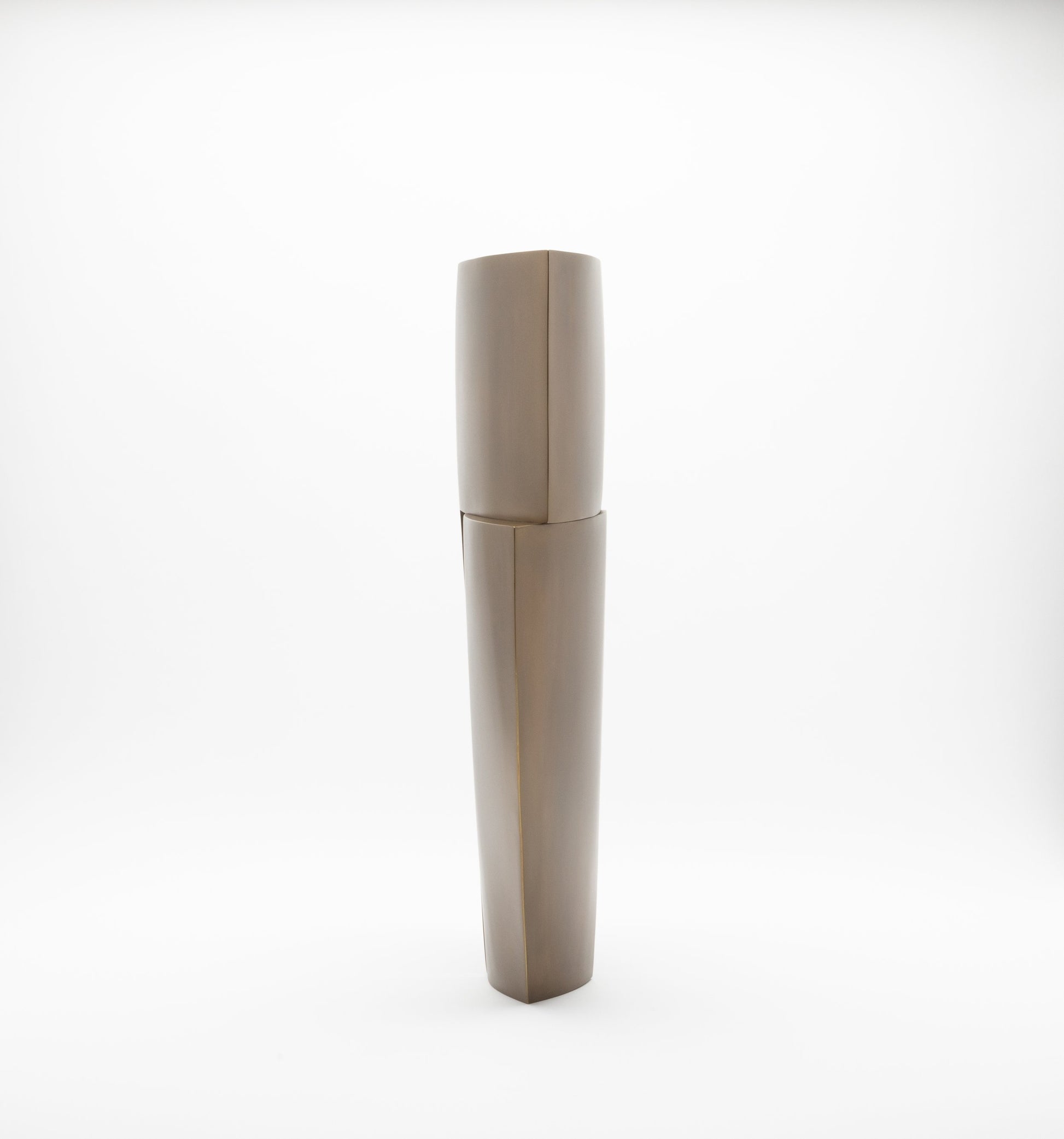 Modern Abstract Sculpture in Bronze Patina Brass by Patrick Coard Paris