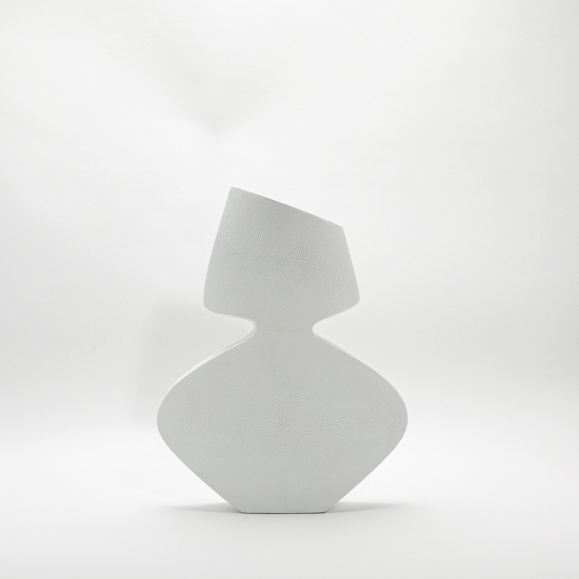 Sculptural Vase in White Shagreen by R&Y Augousti