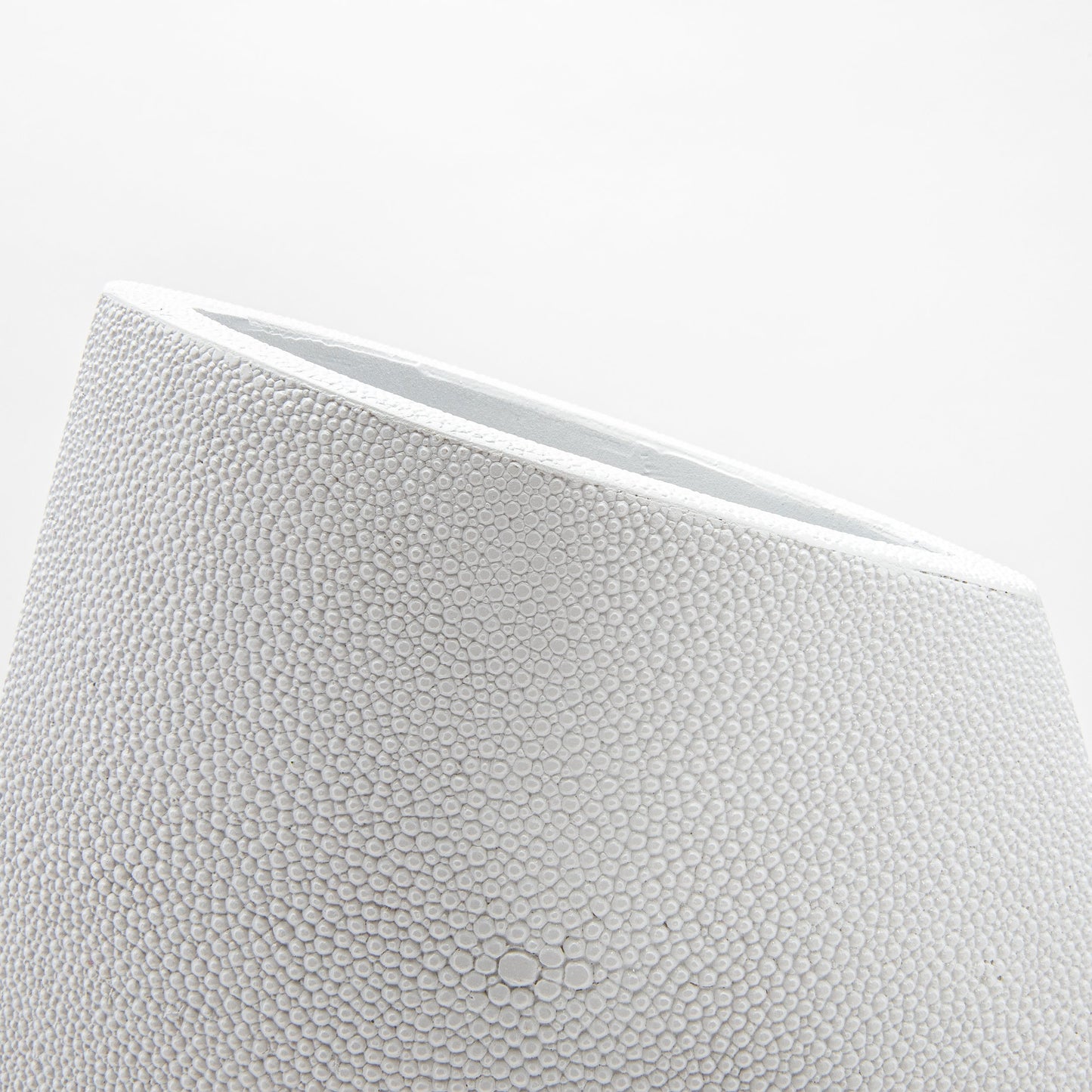 Sculptural Vase in White Shagreen by R&Y Augousti