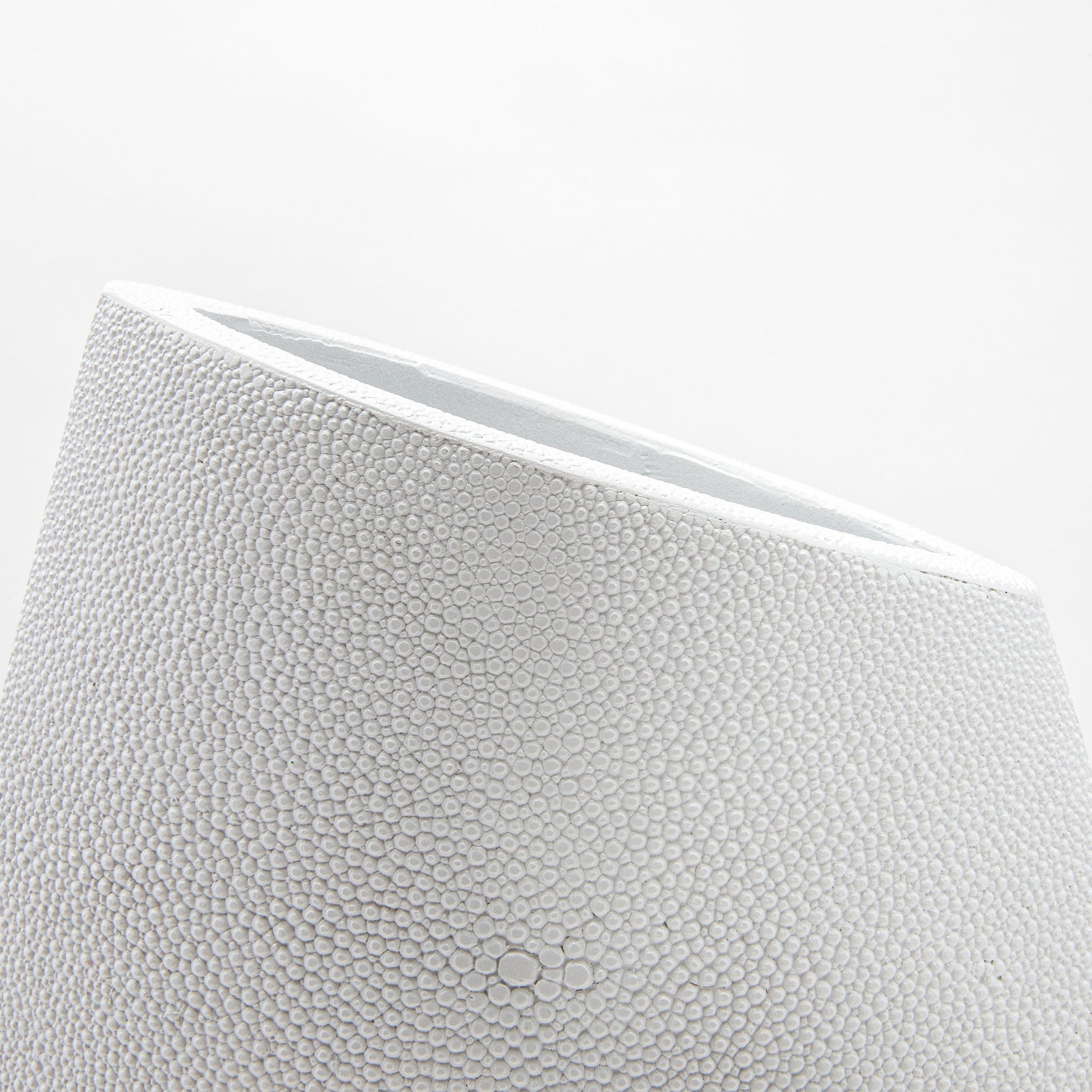 Sculptural Vase in White Shagreen by R&Y Augousti