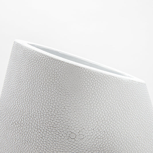 Sculptural Vase in White Shagreen by R&Y Augousti