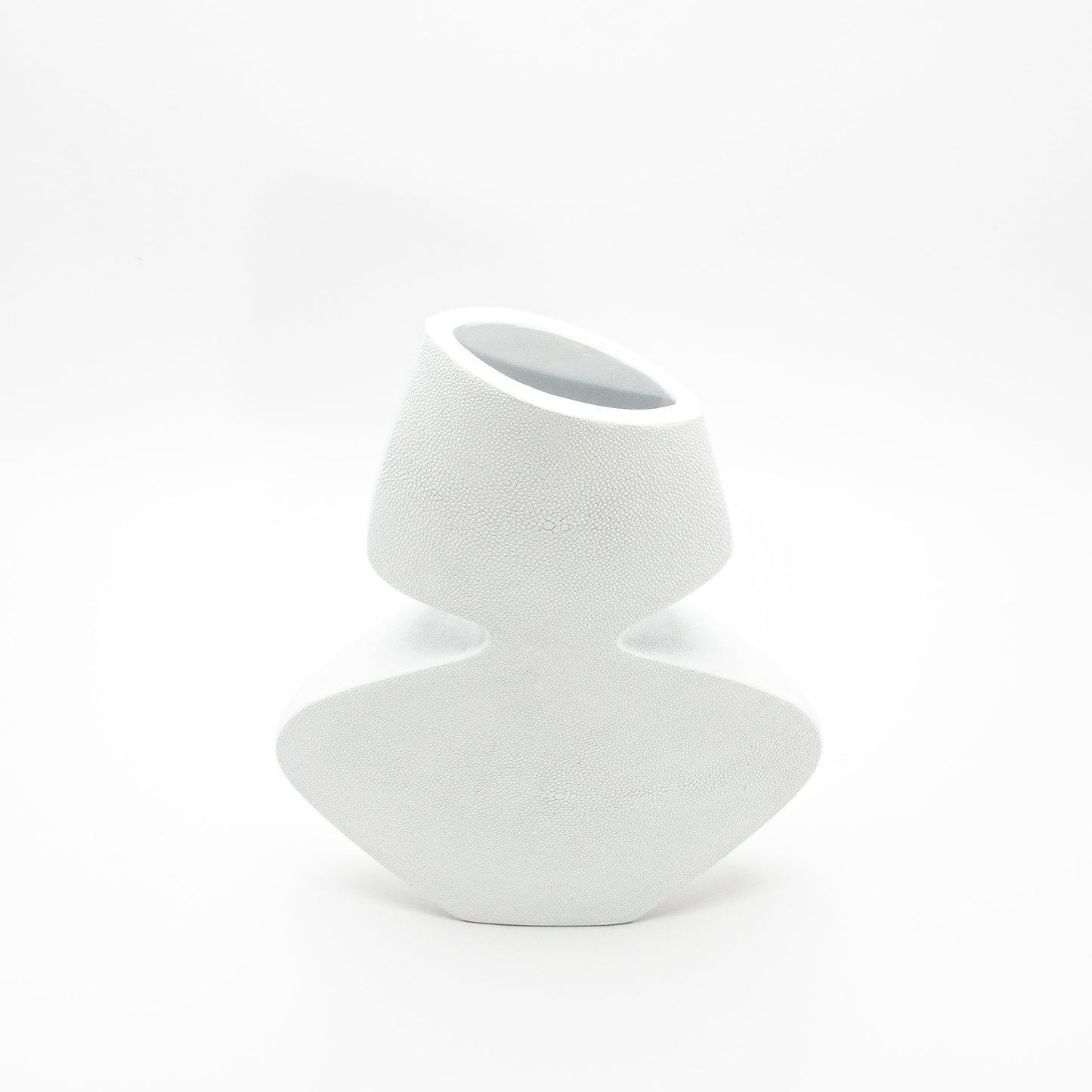 Sculptural Vase in White Shagreen by R&Y Augousti