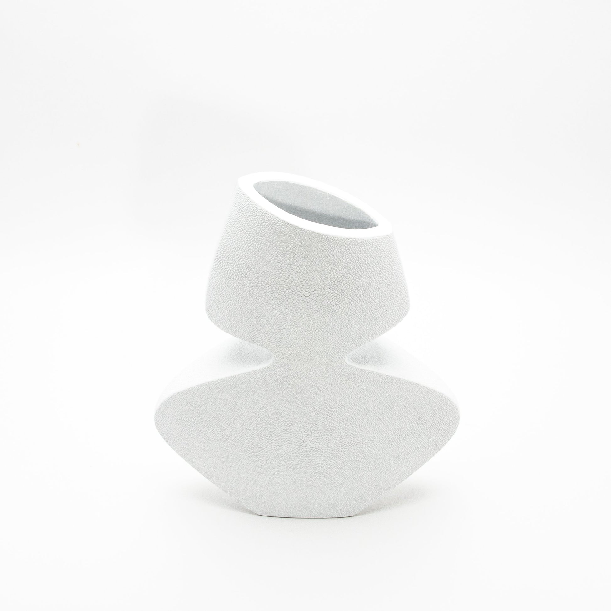 Sculptural Vase in White Shagreen by R&Y Augousti