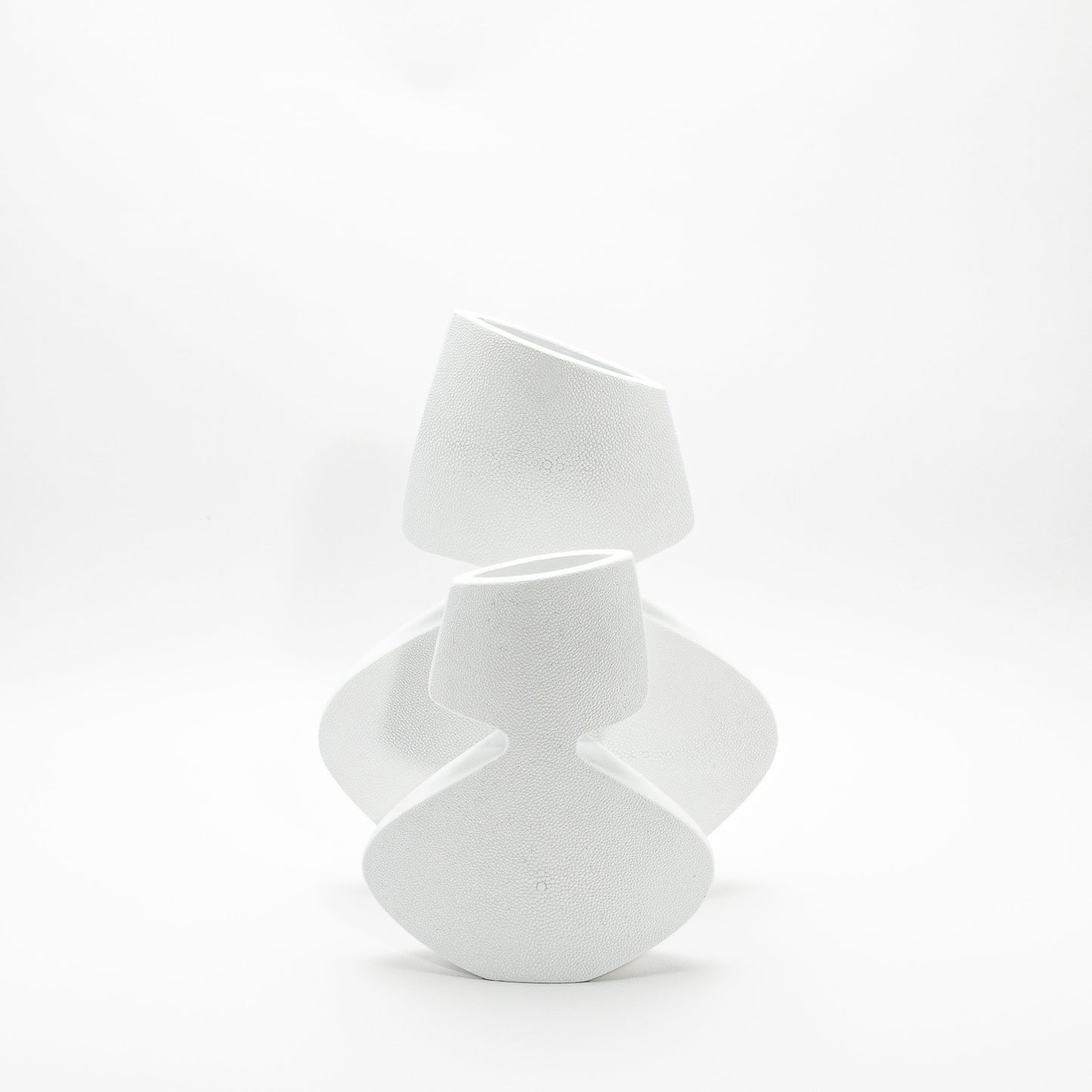 Sculptural Vase in White Shagreen by R&Y Augousti