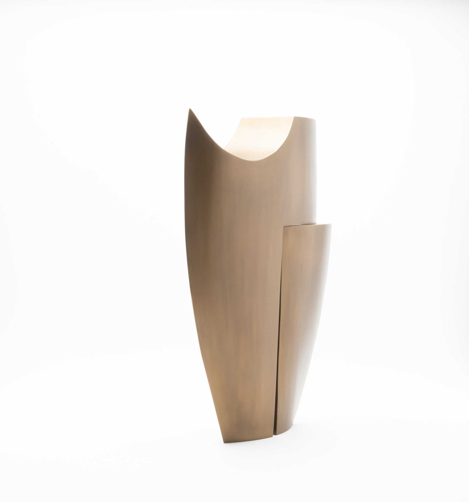 Modern Abstract Sculpture in Bronze Patina Brass by Patrick Coard Paris