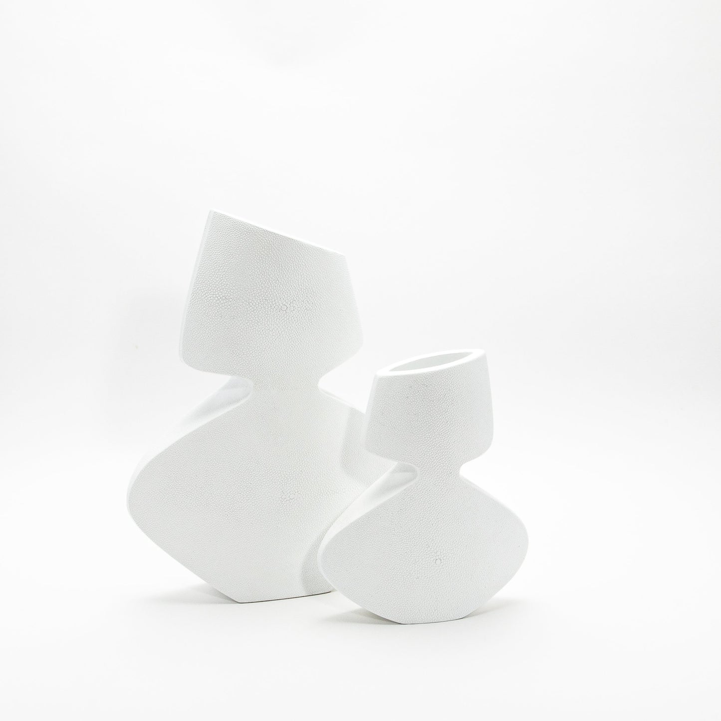 Sculptural Vase in White Shagreen by R&Y Augousti