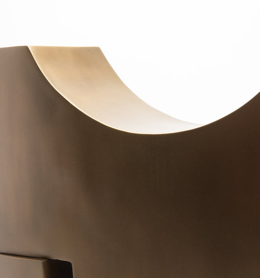 Modern Abstract Sculpture in Bronze Patina Brass by Patrick Coard Paris