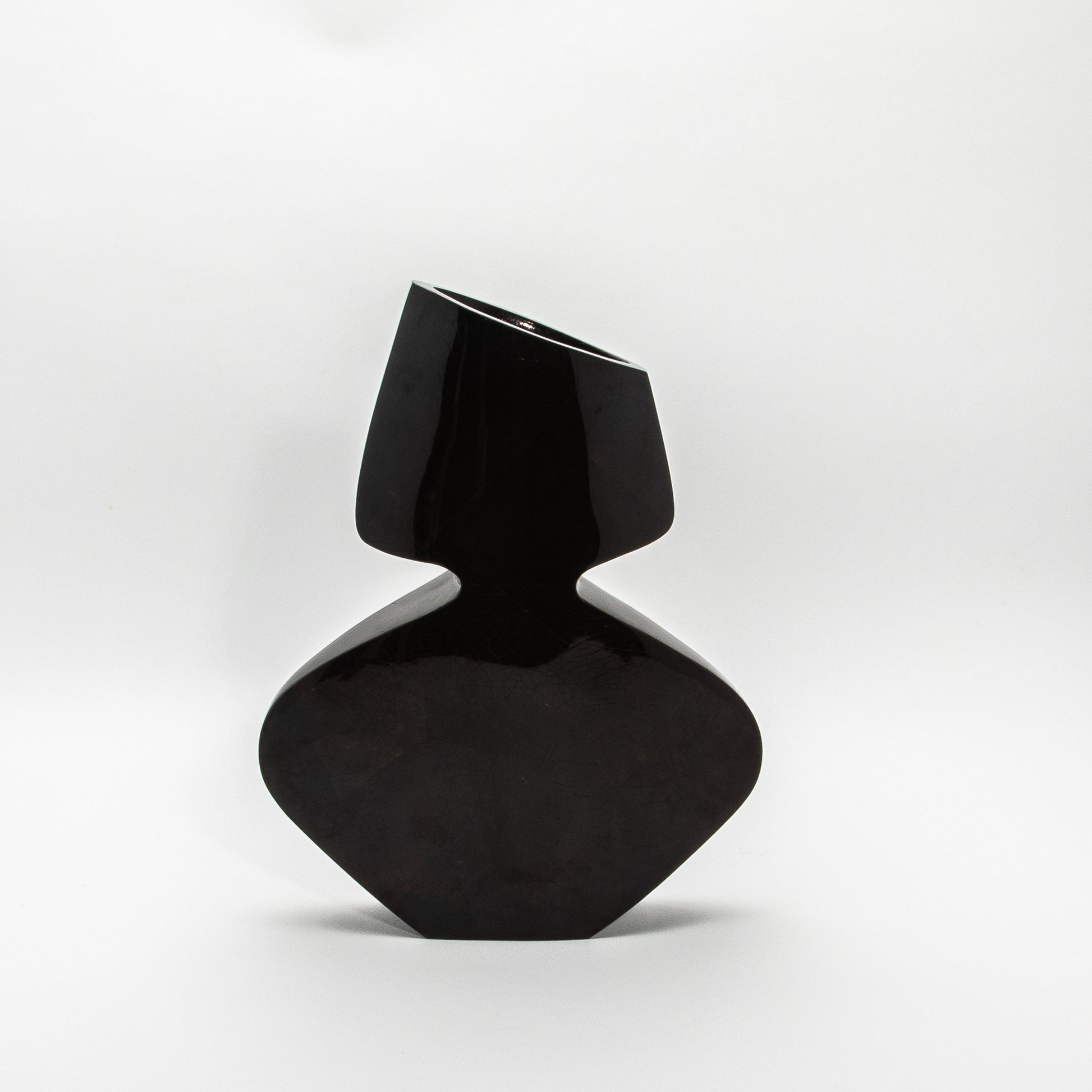 Sculptural Vase in Black Shell by R&Y Augousti