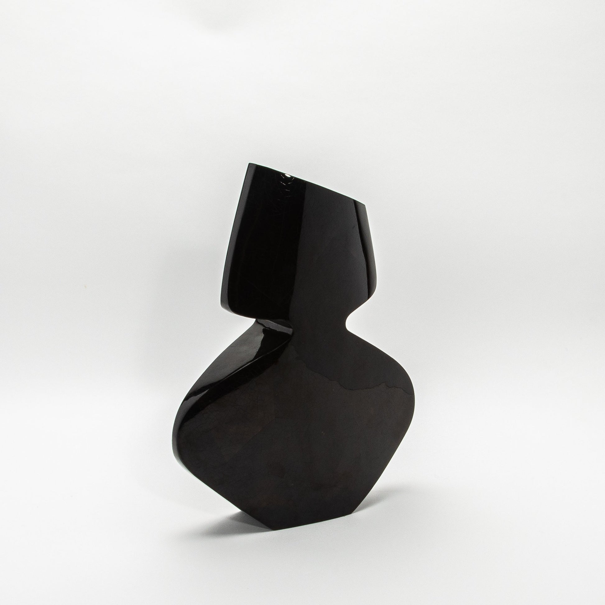 Sculptural Vase in Black Shell by R&Y Augousti